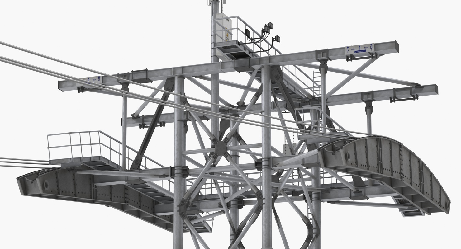 Peak 2 Peak Gondola Lift Cabin Towers 3D
