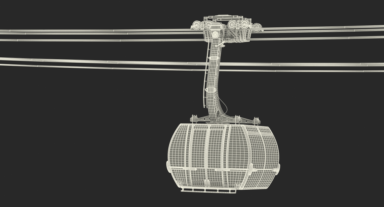 Peak 2 Peak Gondola Lift Cabin Towers 3D
