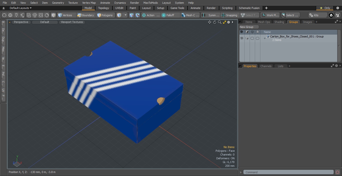 Carton Box for Shoes Closed 3D