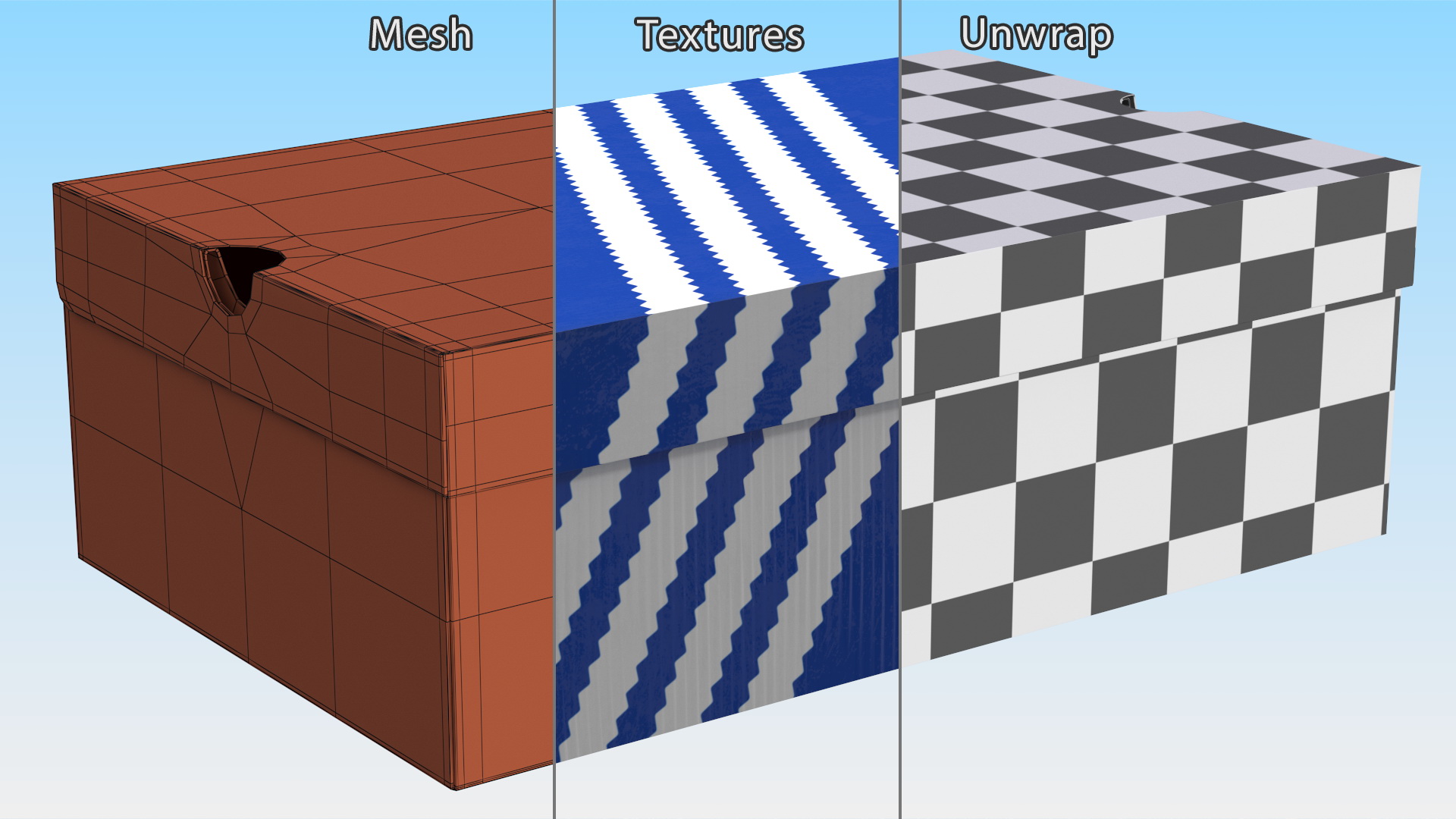 Carton Box for Shoes Closed 3D