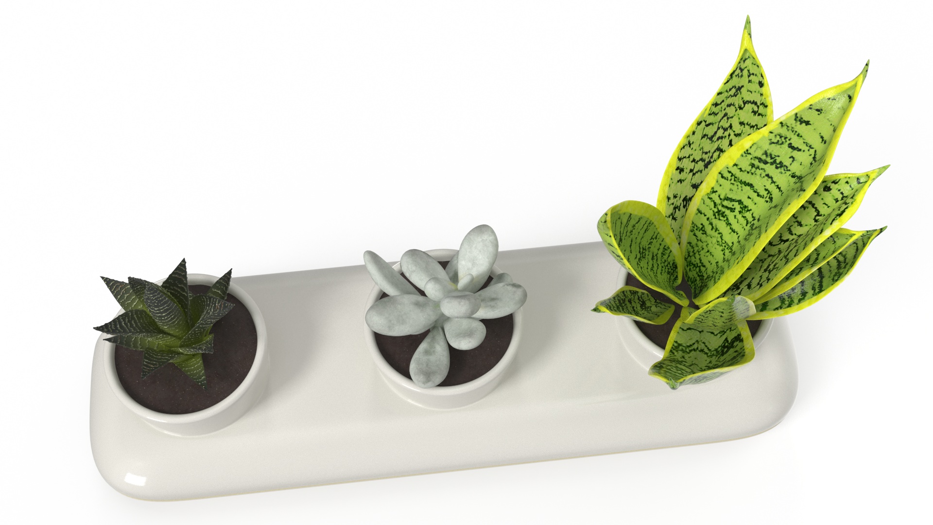 3D Stoneware Trio Pot Sagaform White model