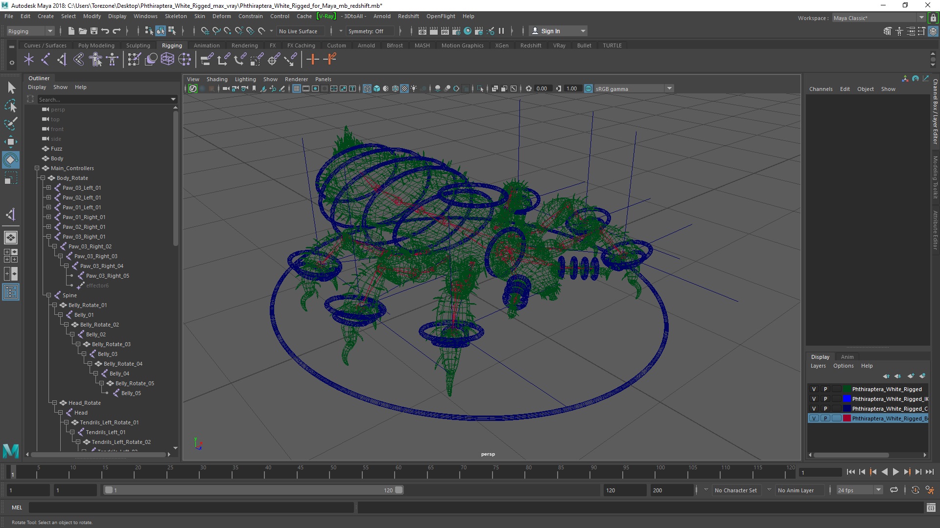 3D Phthiraptera White SSS Rigged for Maya model
