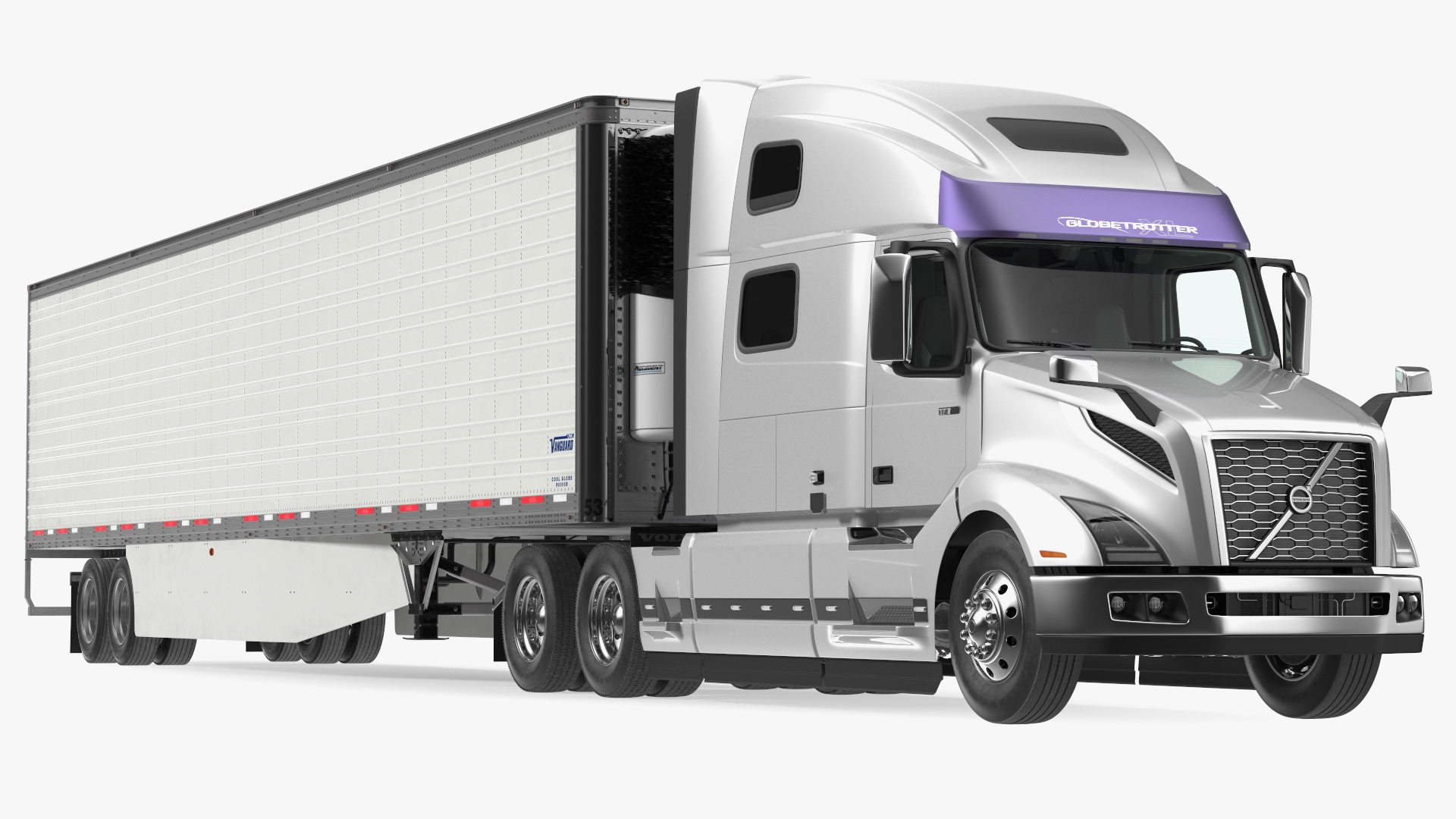 3D Volvo VNL 860 Truck with Vanguard Reefer Trailer model