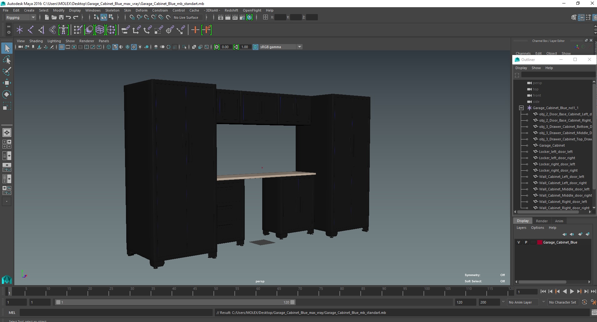 Garage Cabinet Blue 3D model