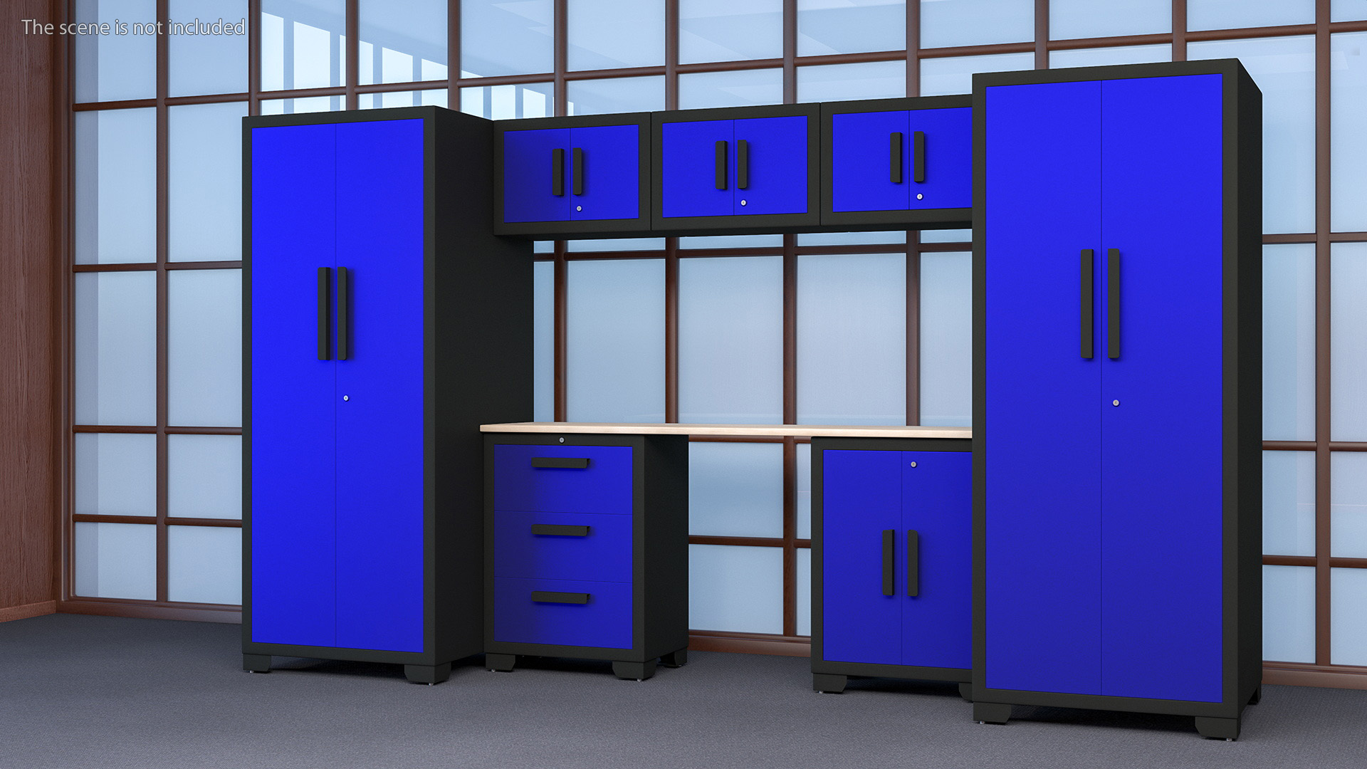 Garage Cabinet Blue 3D model