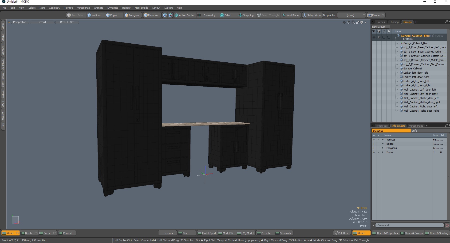 Garage Cabinet Blue 3D model