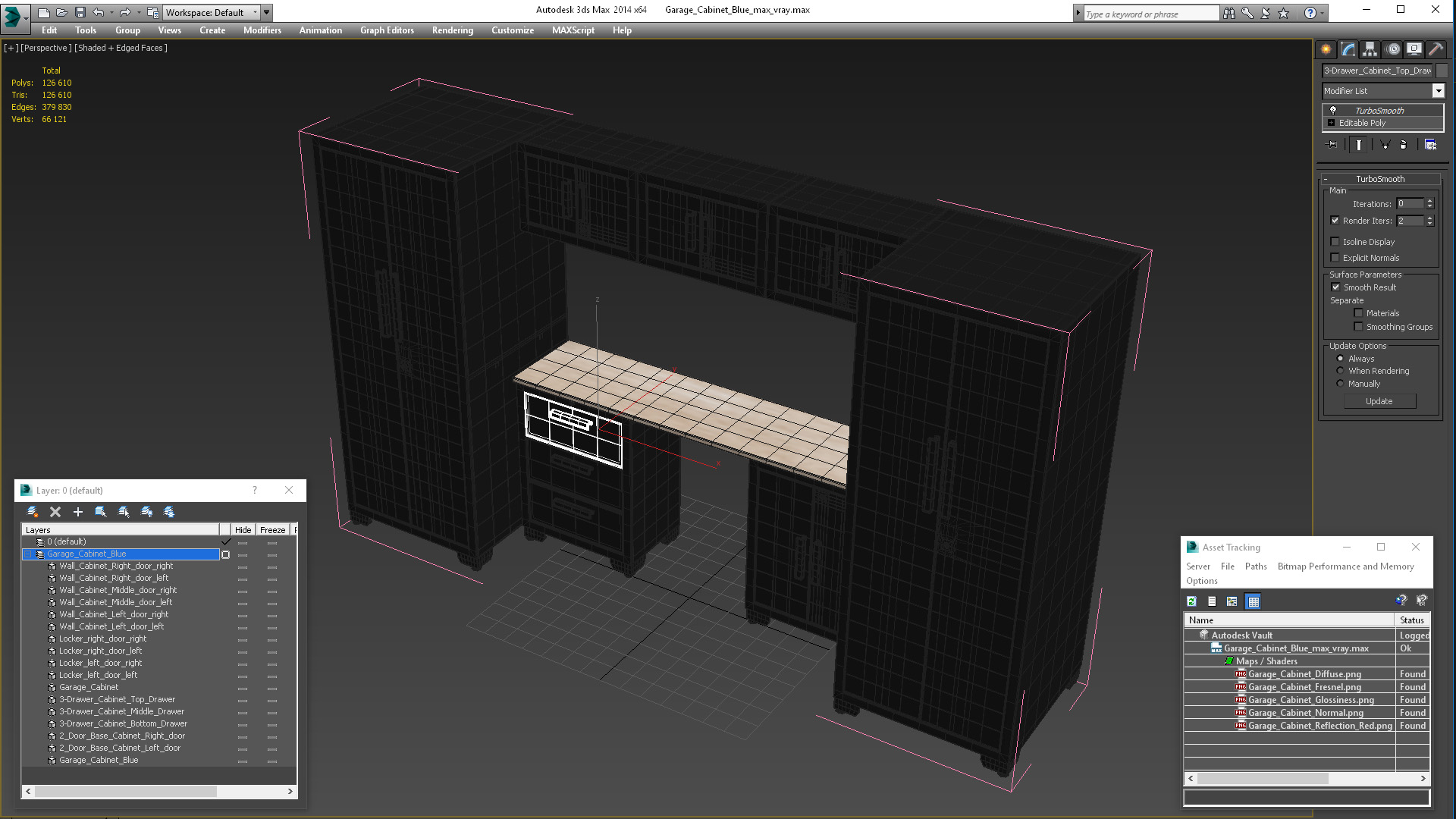 Garage Cabinet Blue 3D model