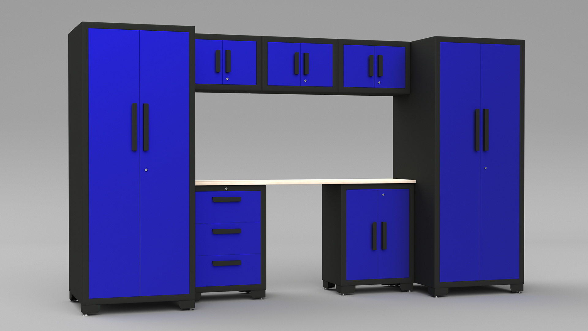 Garage Cabinet Blue 3D model