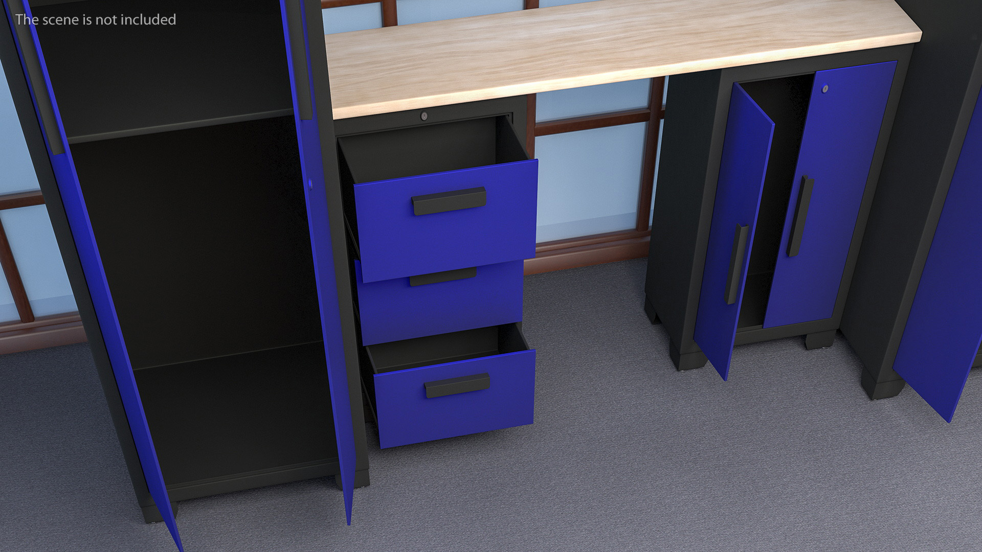 Garage Cabinet Blue 3D model