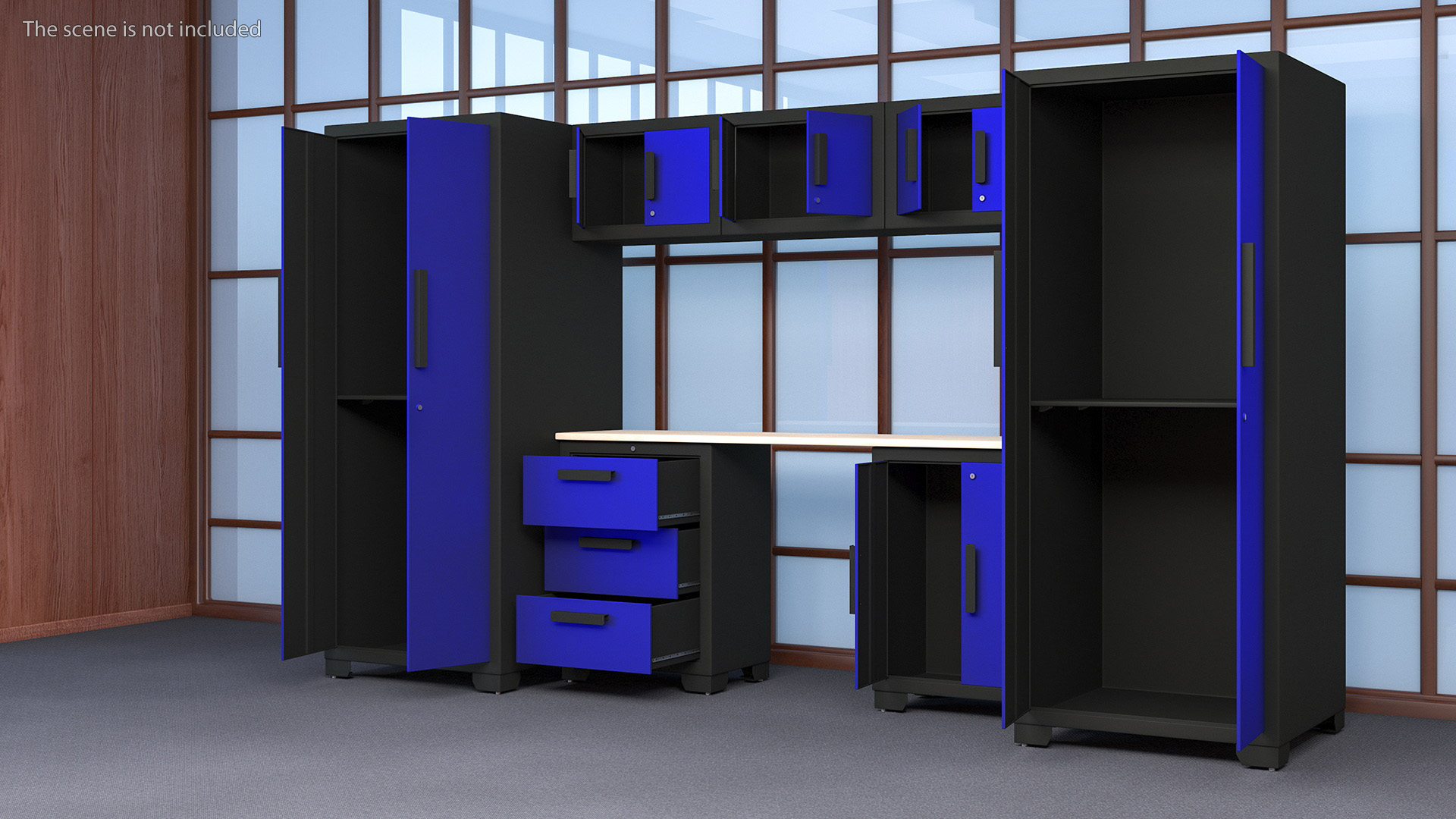 Garage Cabinet Blue 3D model