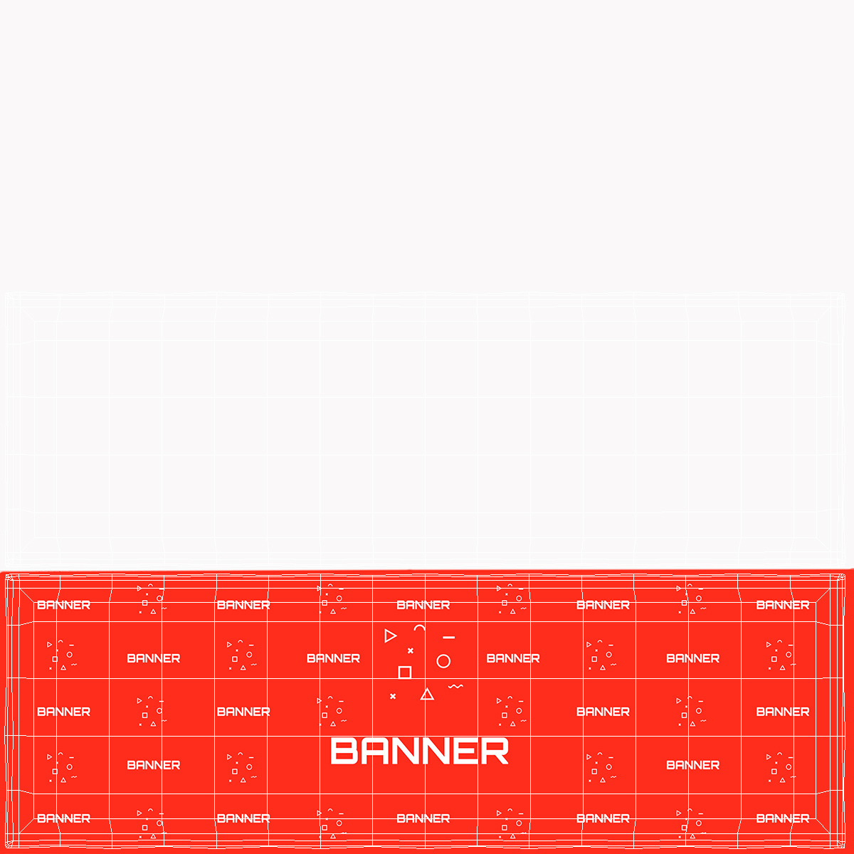 Crowd Control White Barricade Fence Banner 3D