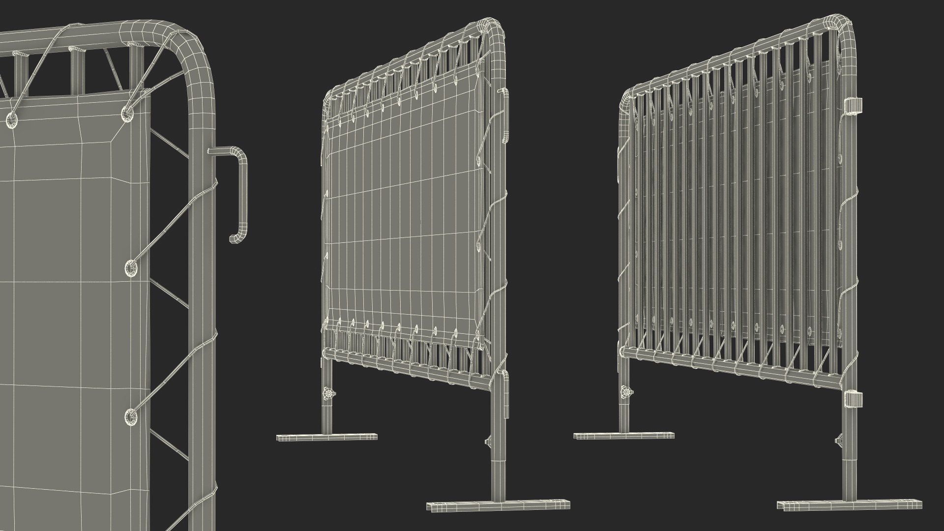Crowd Control White Barricade Fence Banner 3D