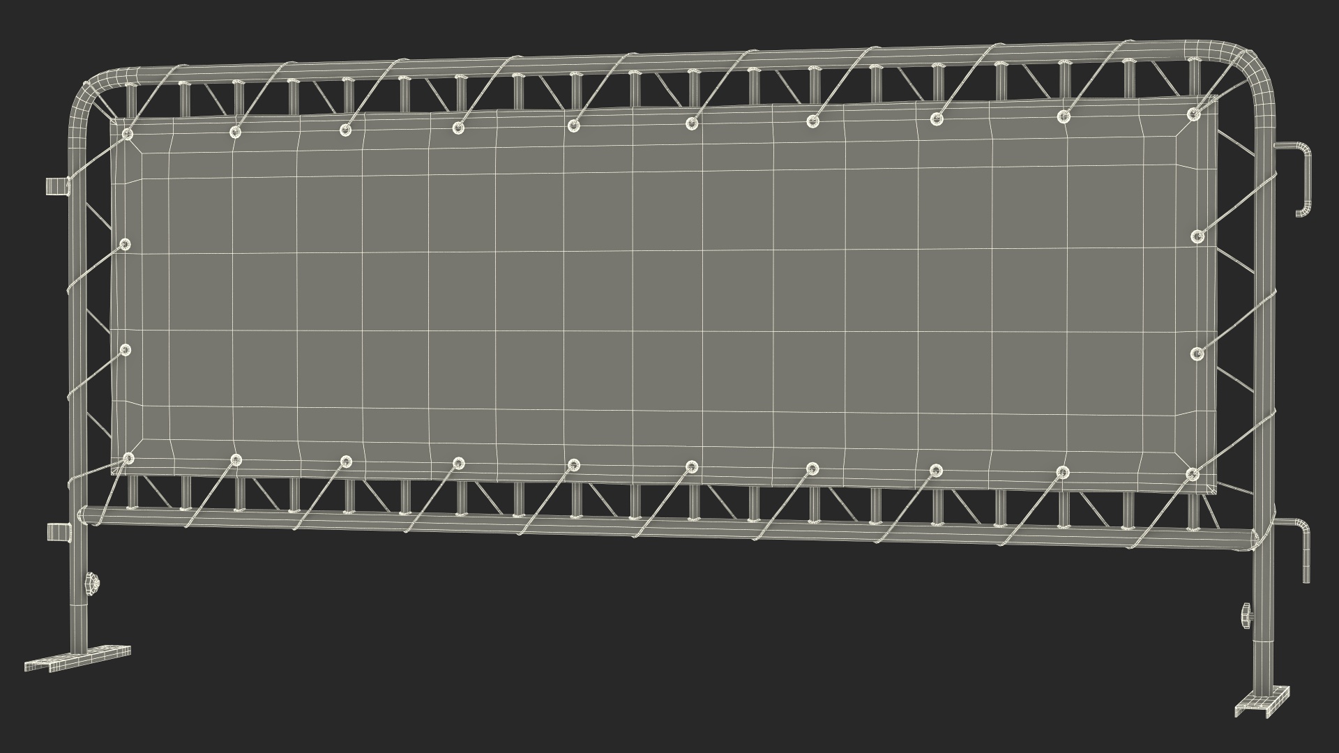 Crowd Control White Barricade Fence Banner 3D
