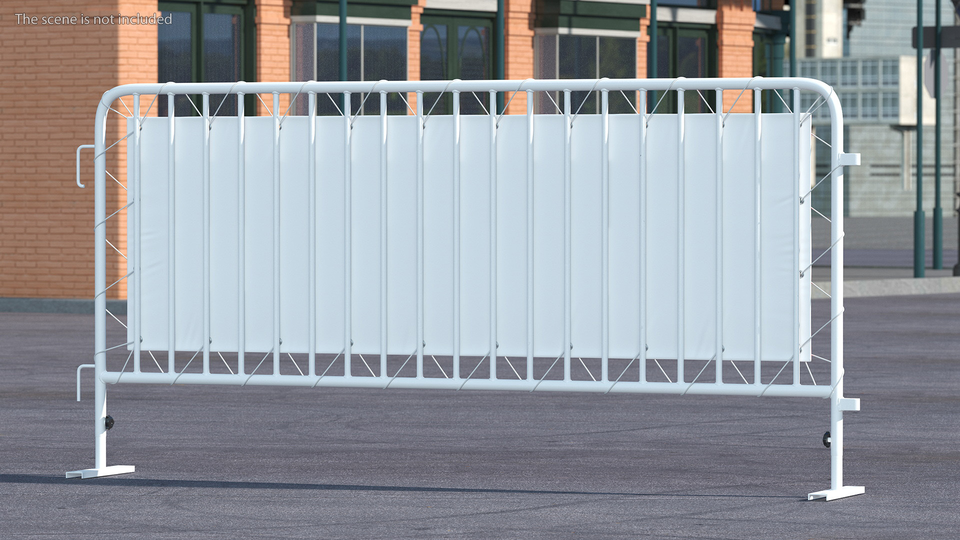 Crowd Control White Barricade Fence Banner 3D