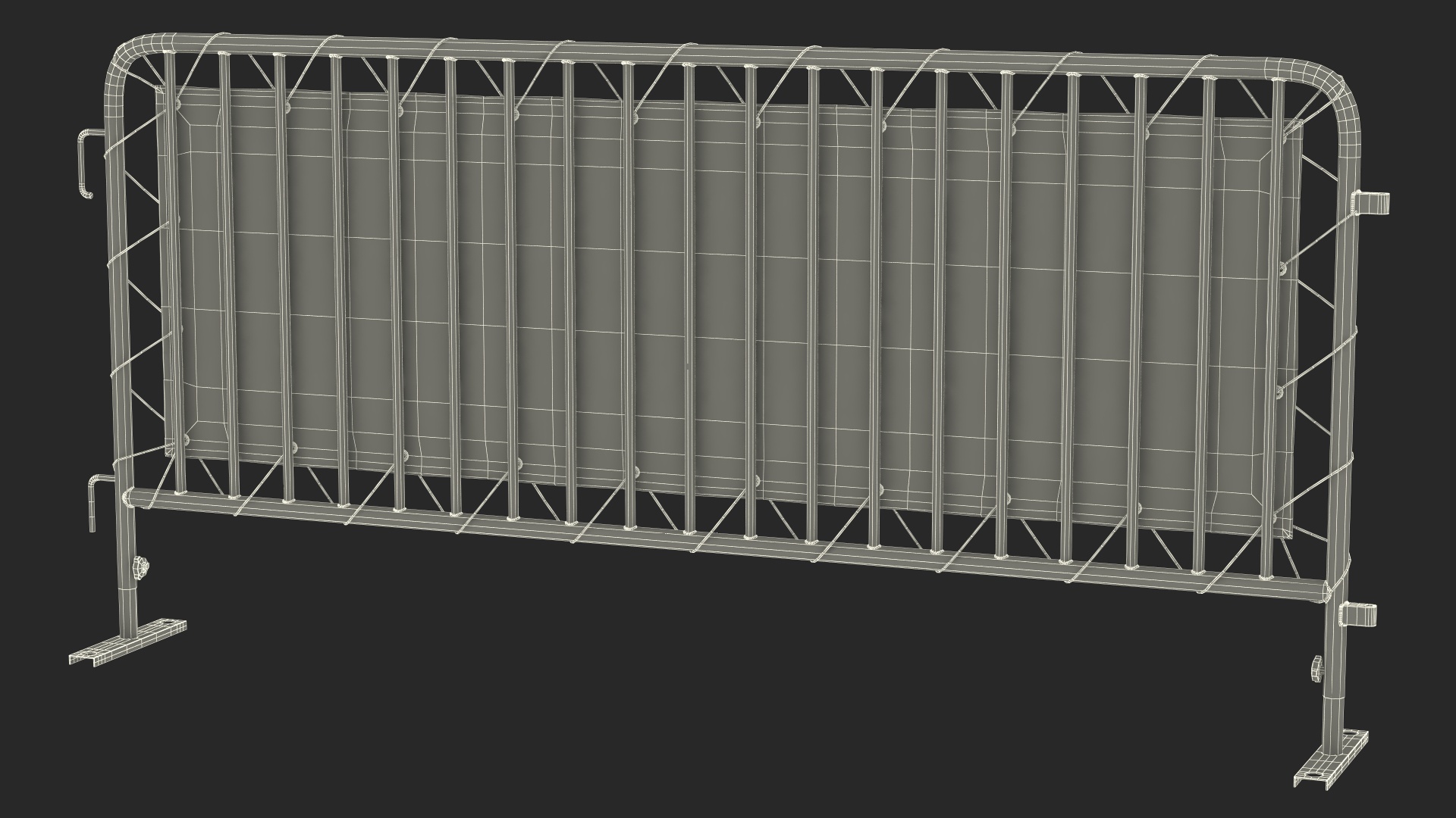 Crowd Control White Barricade Fence Banner 3D