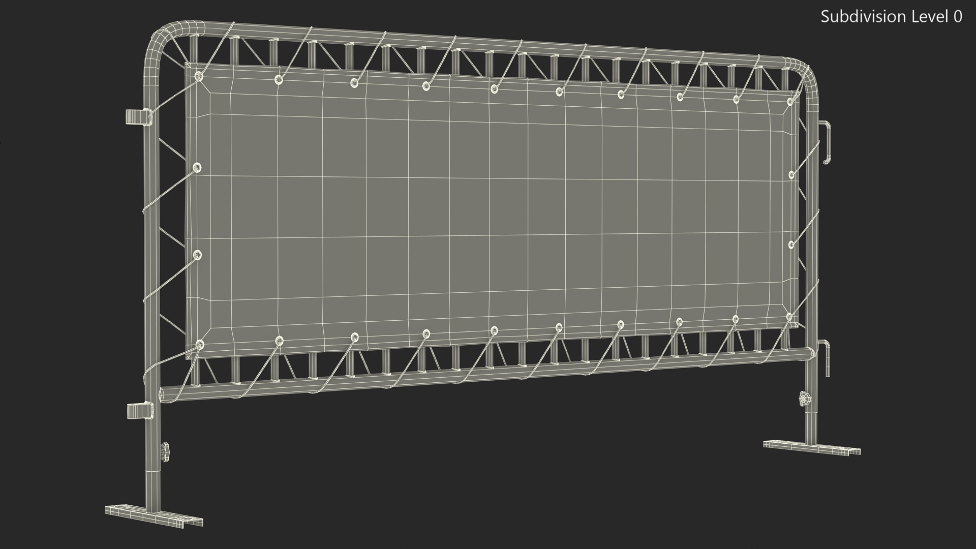 Crowd Control White Barricade Fence Banner 3D