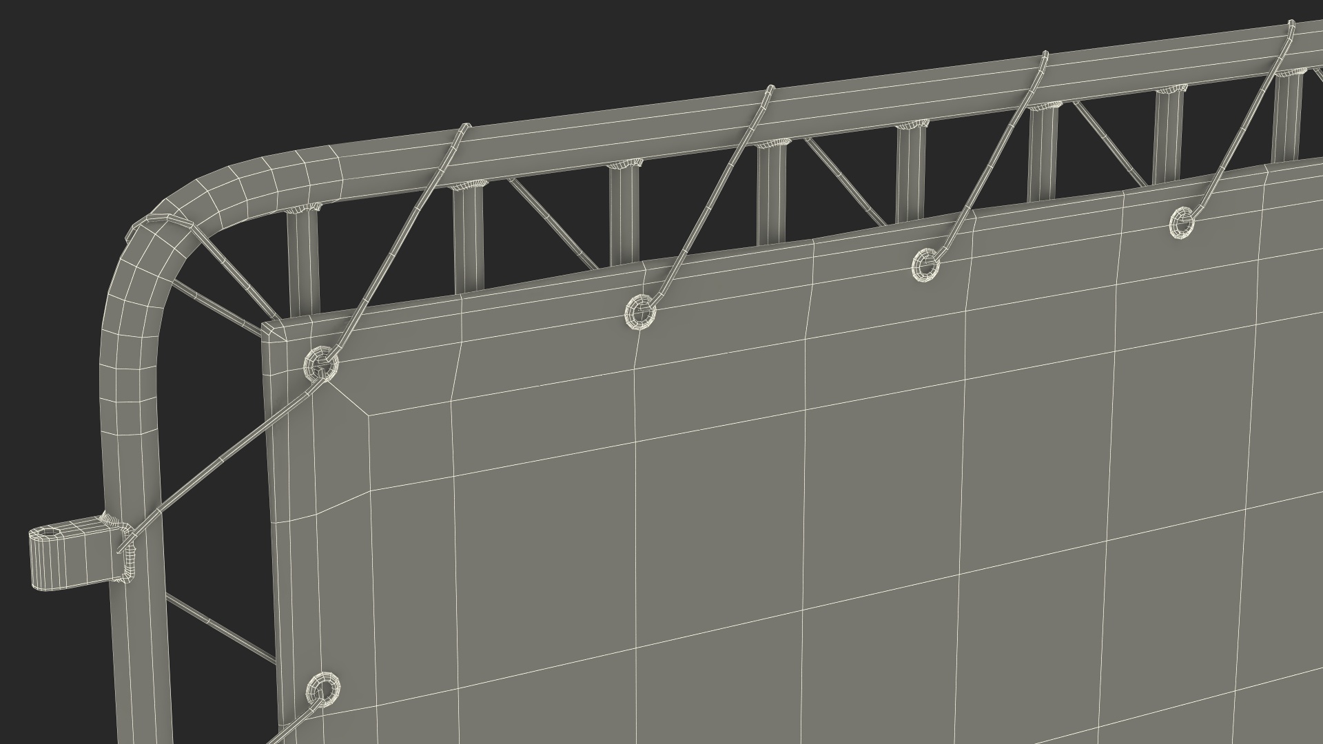 Crowd Control White Barricade Fence Banner 3D