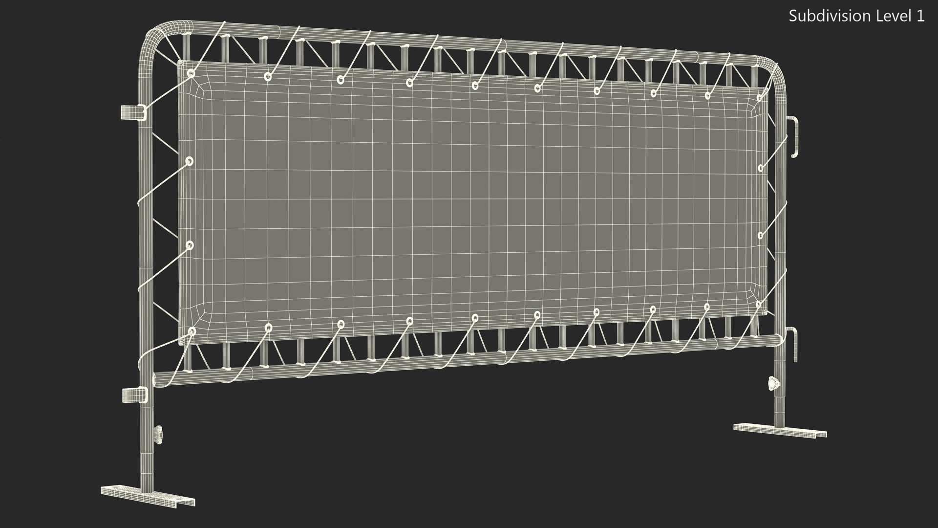 Crowd Control White Barricade Fence Banner 3D