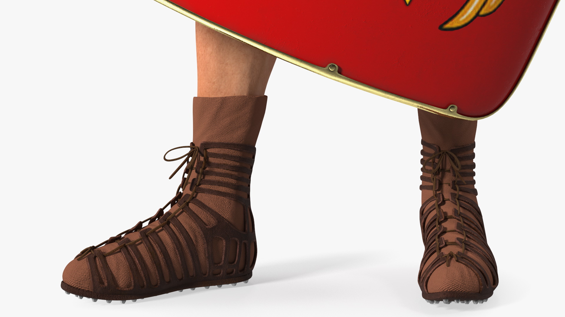 3D Roman Legionnaire with Gladius Salute Pose Fur