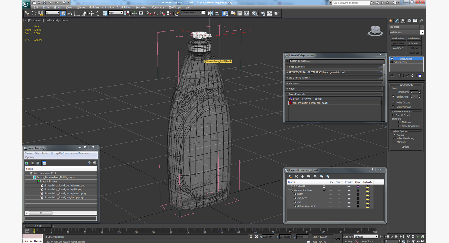 Empty Dishwashing Bottle 3D model