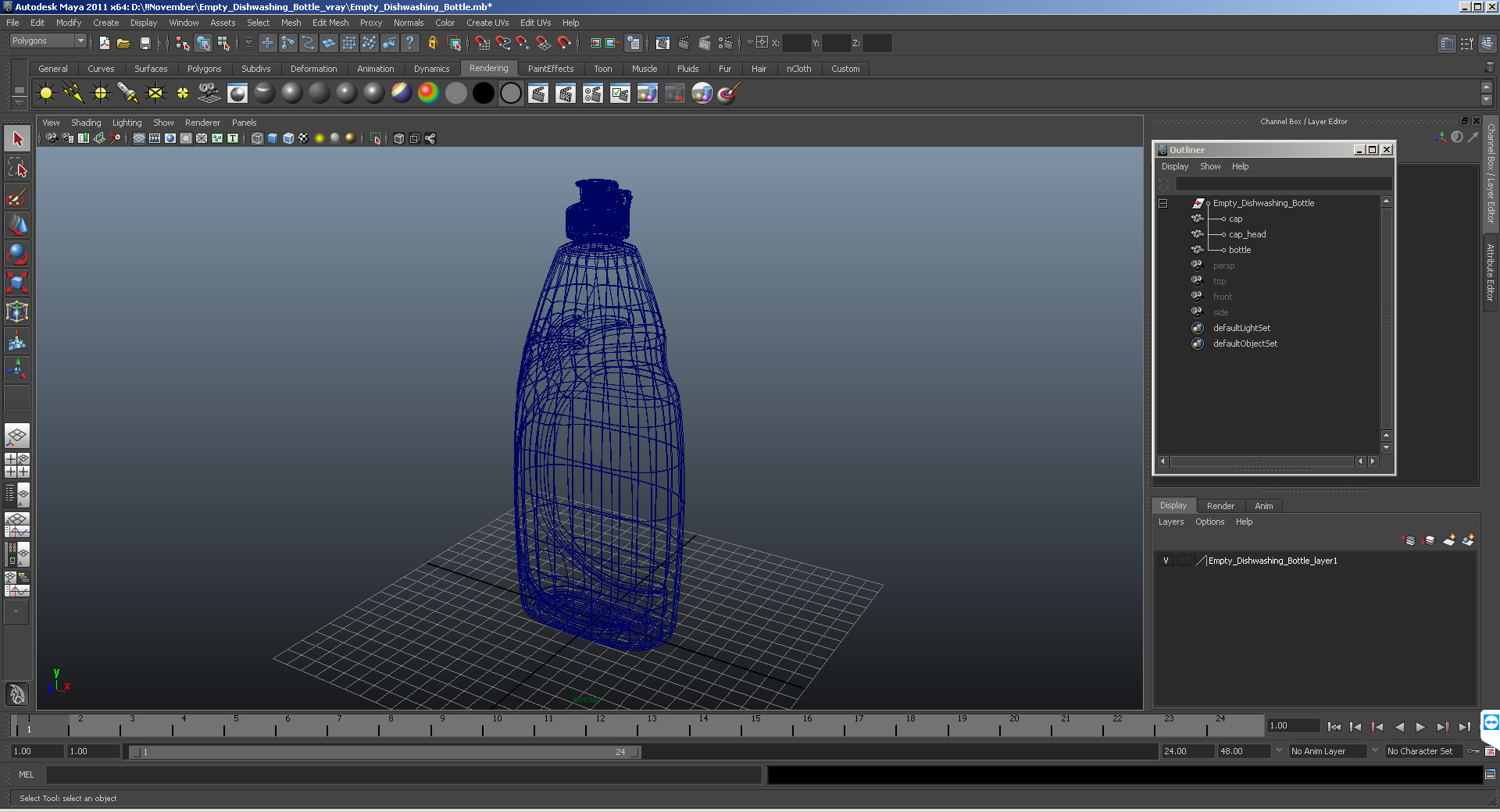 Empty Dishwashing Bottle 3D model