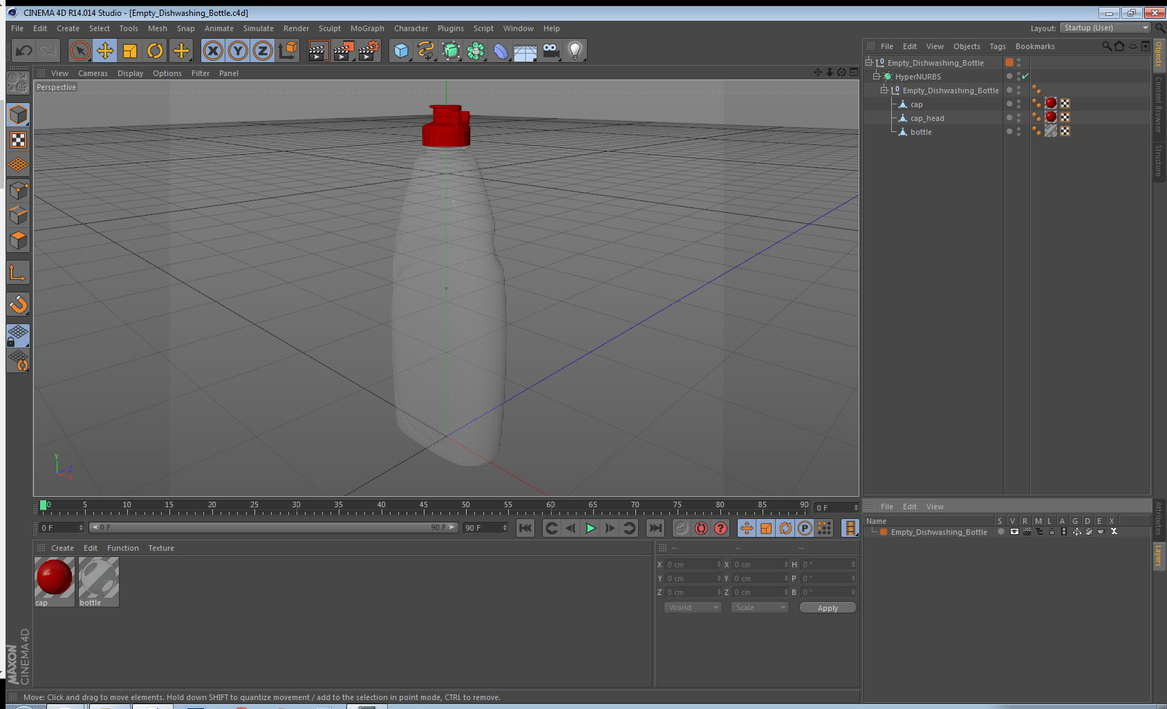 Empty Dishwashing Bottle 3D model