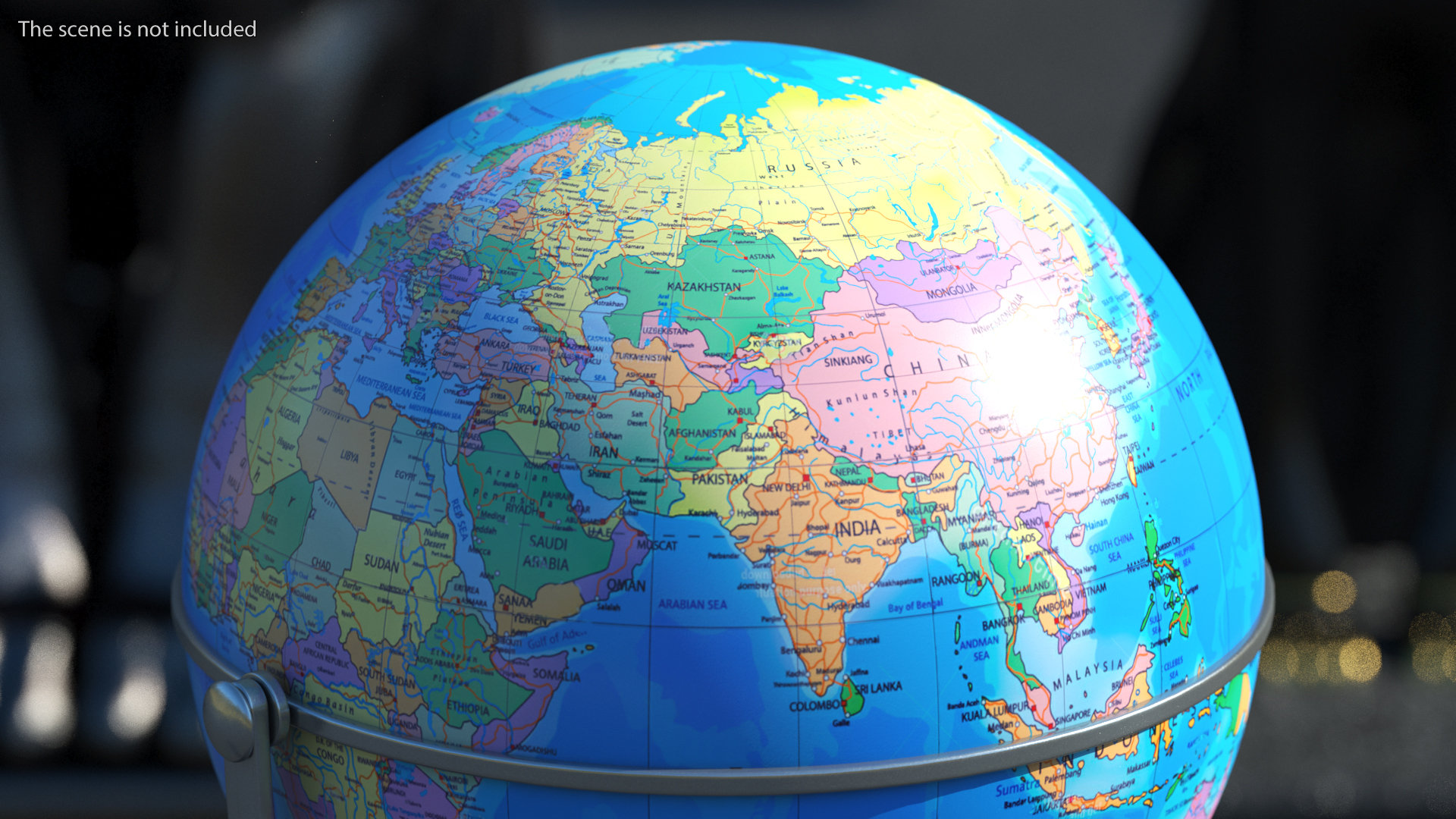 Political World Globe with Stand 3D