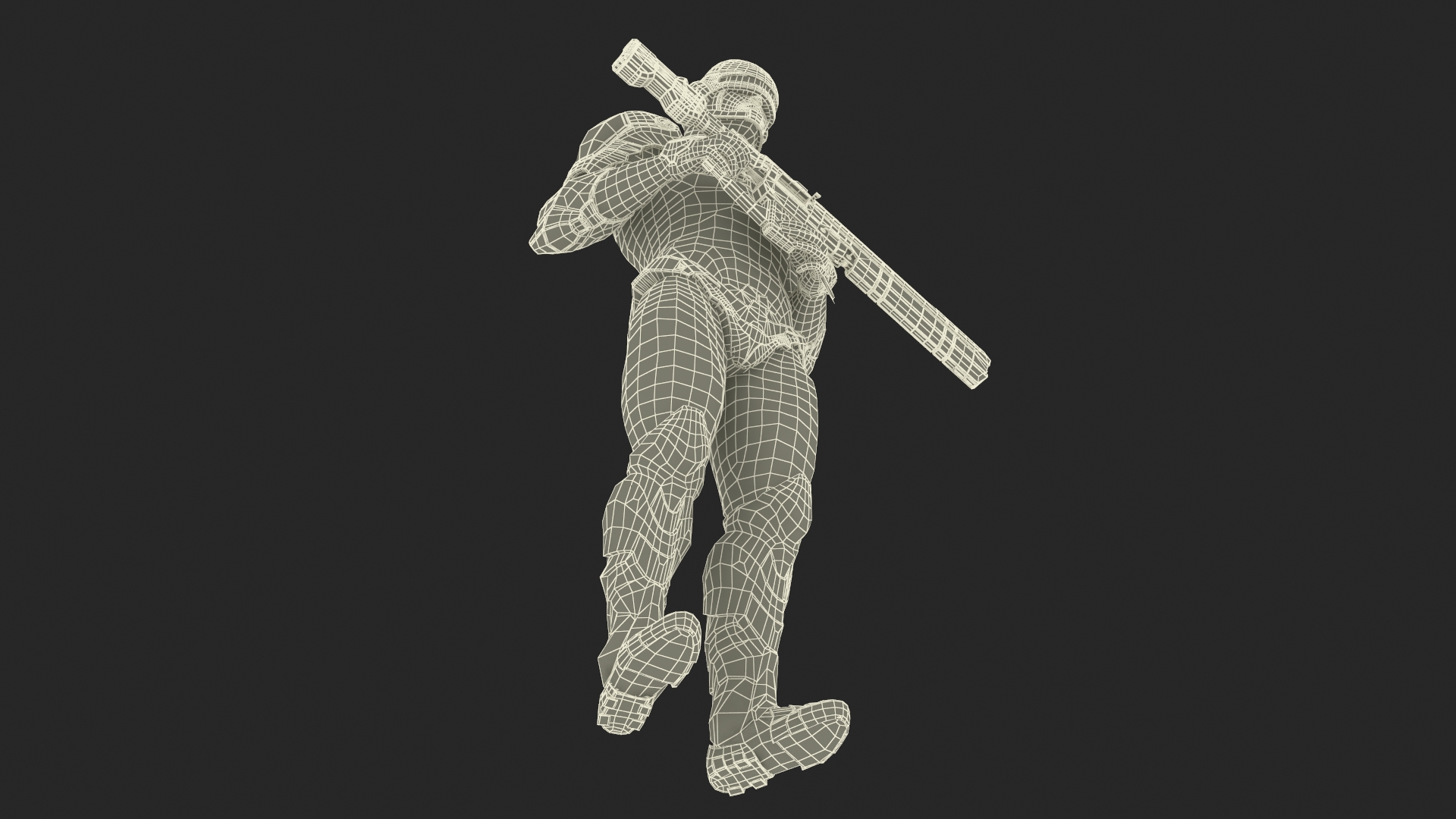 3D Sci Fi Soldier with Assault Rifle model