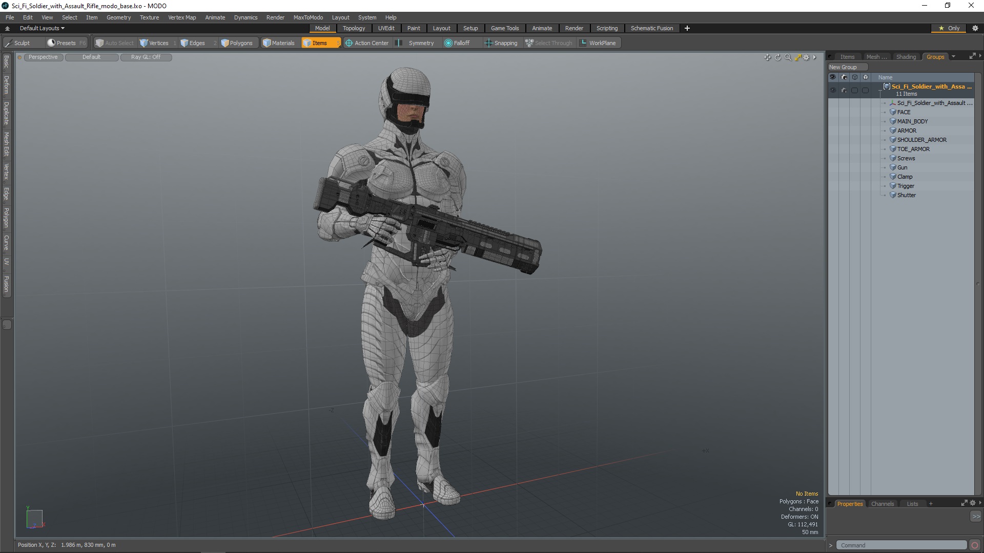 3D Sci Fi Soldier with Assault Rifle model