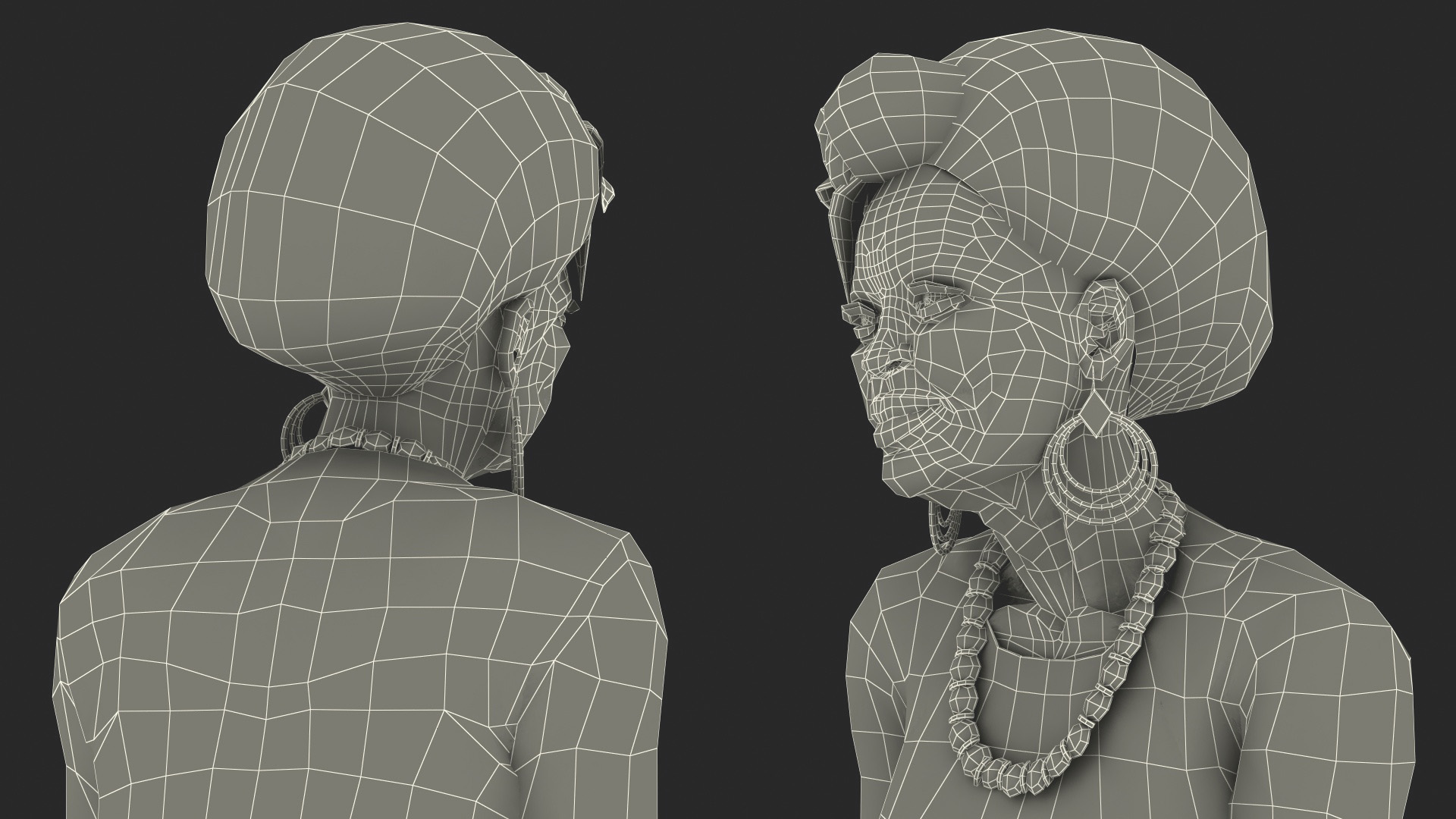 African Woman Wearing Traditional Clothes Sitting Pose 3D model