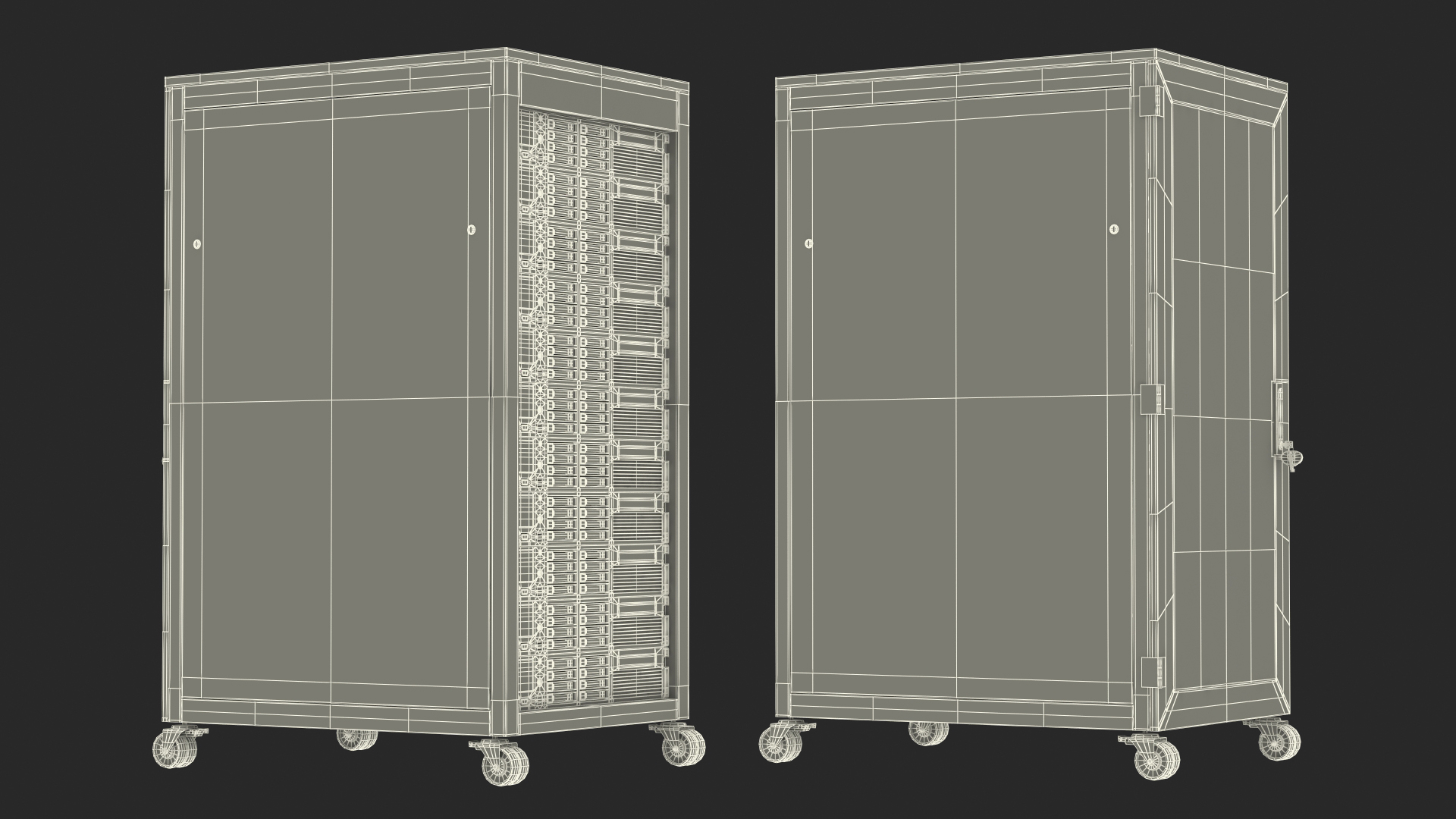Floor Standing Full Server Rack Black 3D