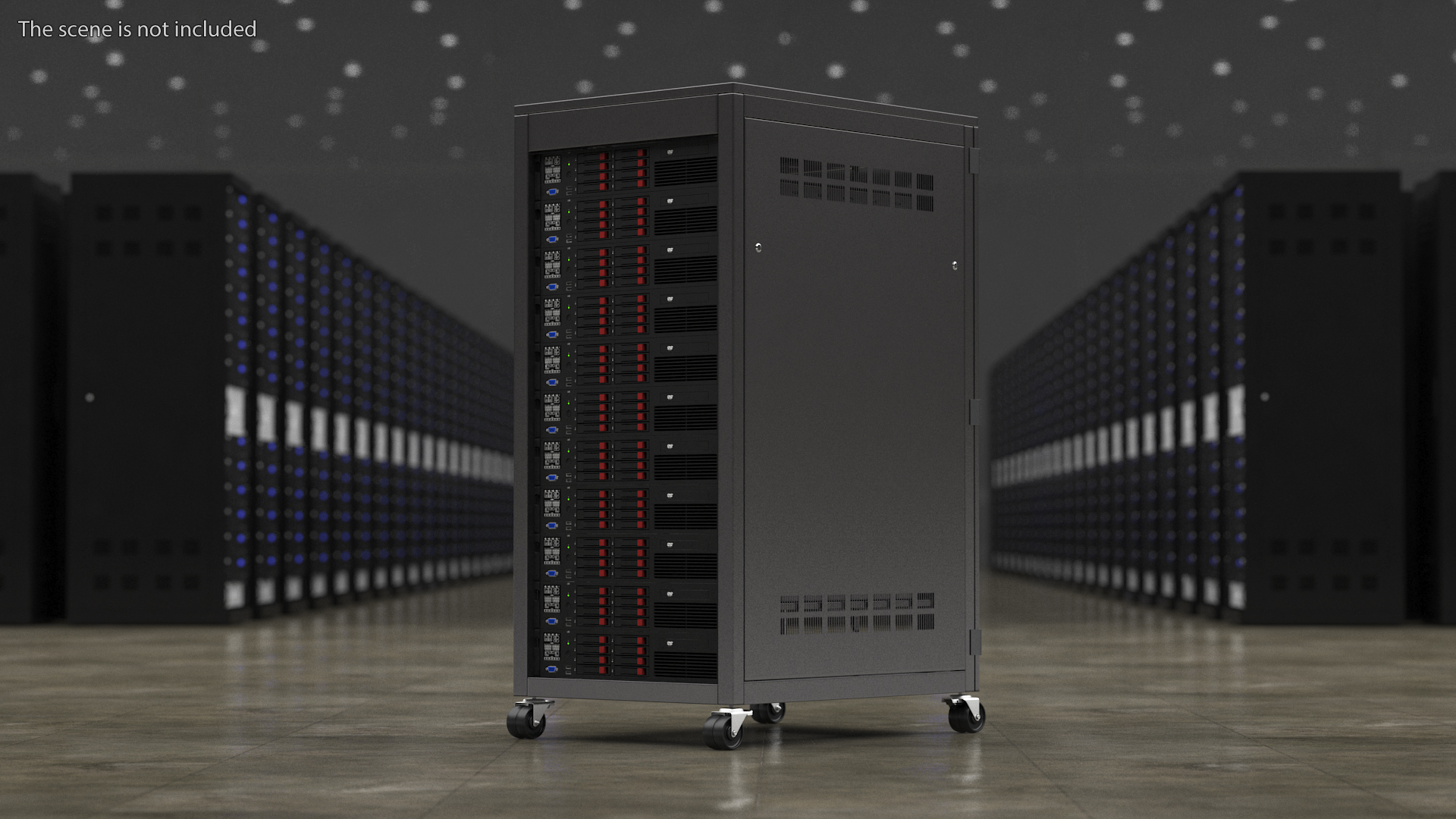 Floor Standing Full Server Rack Black 3D