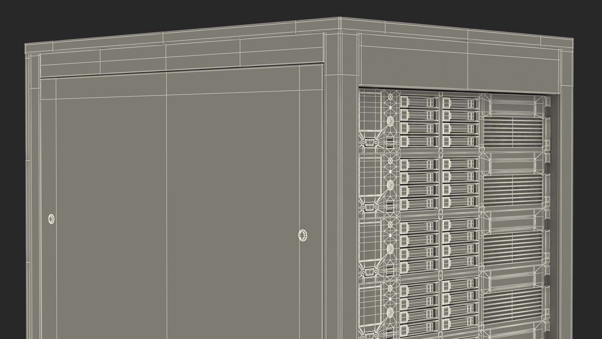 Floor Standing Full Server Rack Black 3D