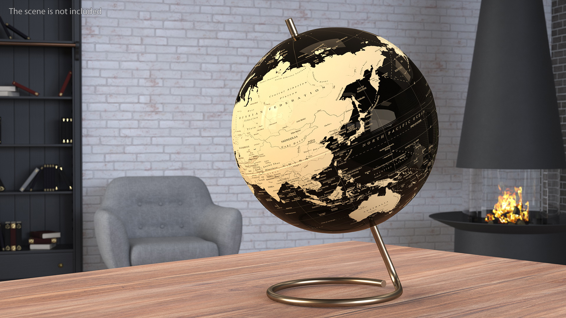 World Globe Metallic Bronze 3D