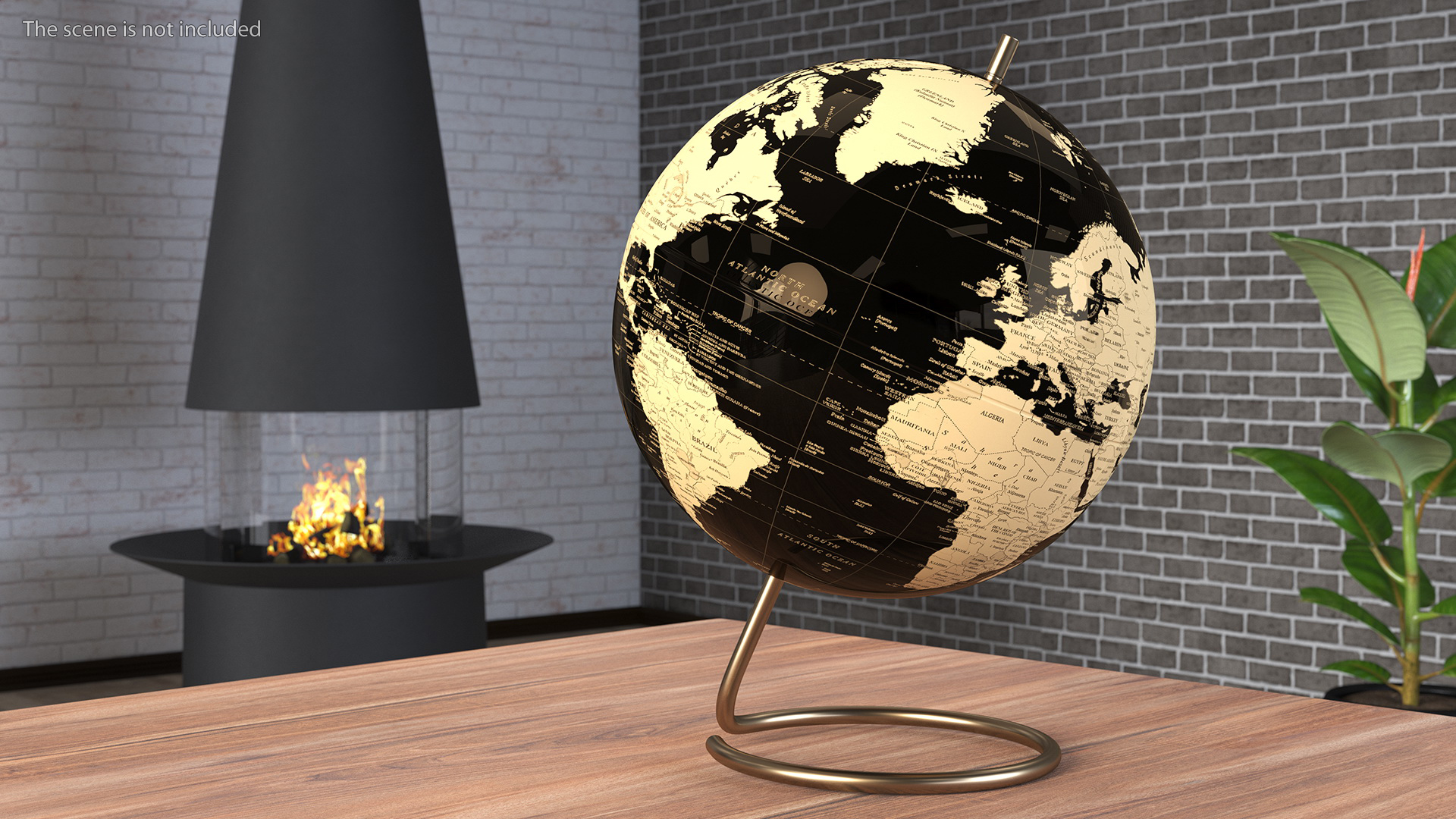 World Globe Metallic Bronze 3D