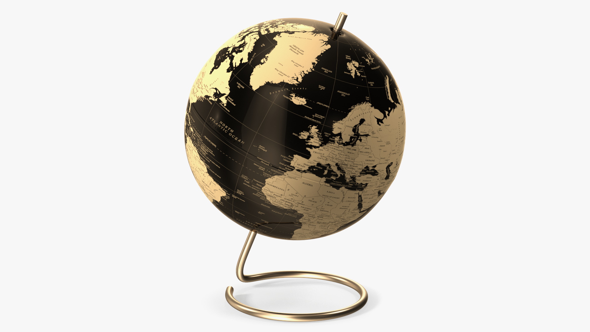 World Globe Metallic Bronze 3D