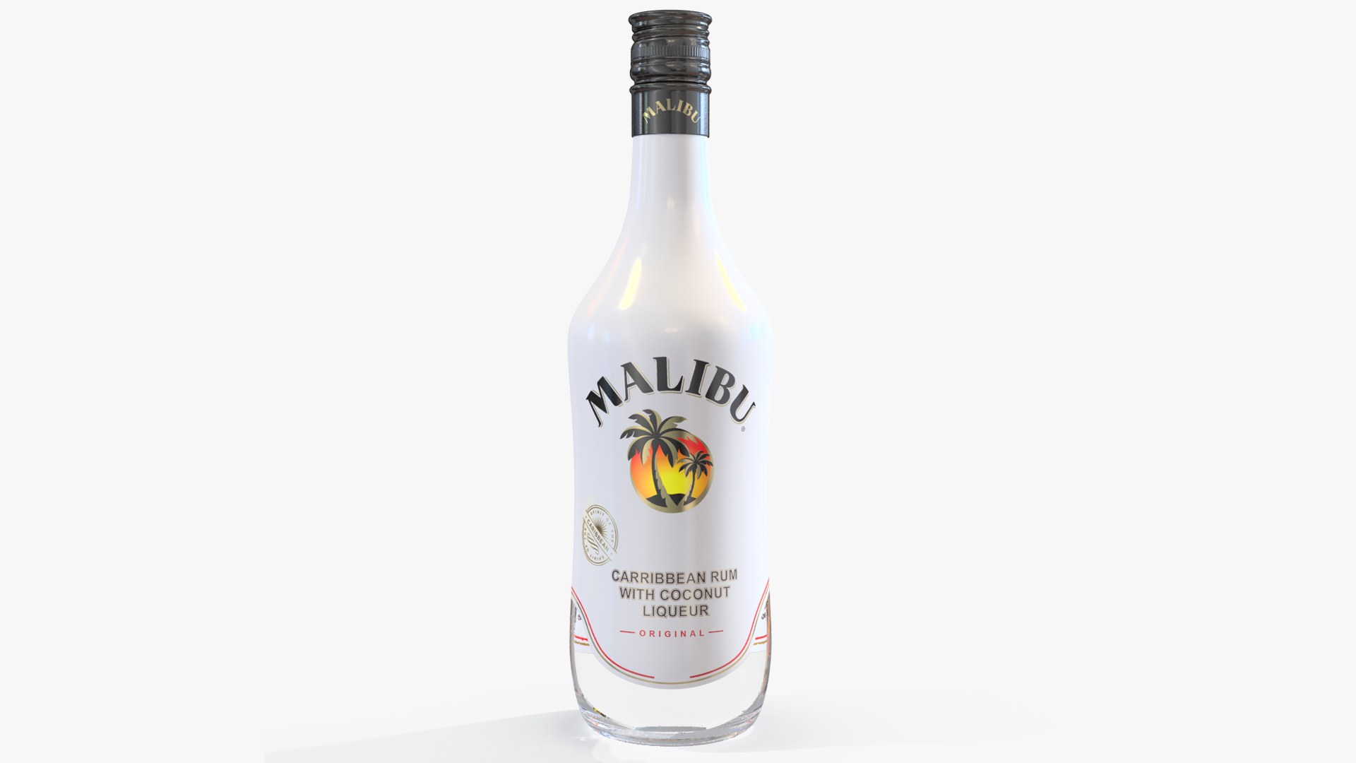 3D Malibu Caribbean Coconut Rum 750ml Bottle