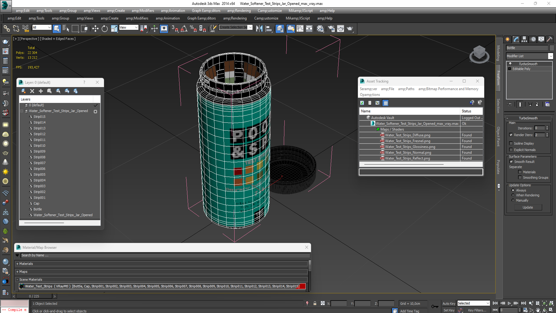 Water Softener Test Strips Jar Opened 3D