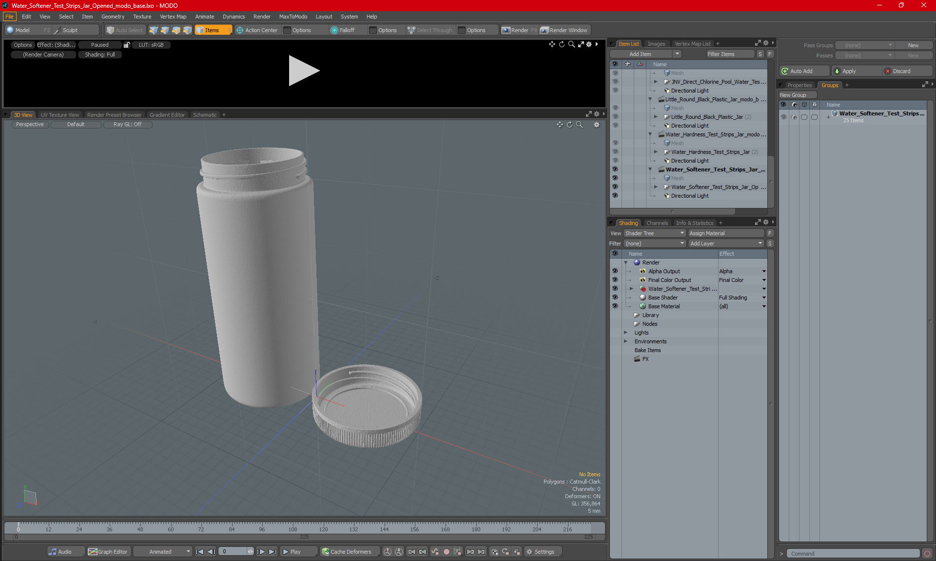 Water Softener Test Strips Jar Opened 3D