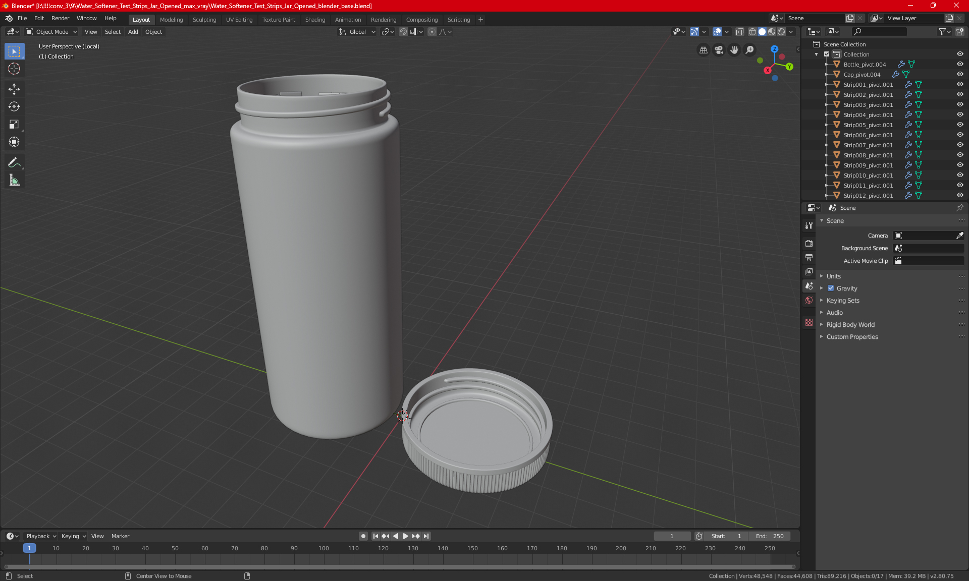 Water Softener Test Strips Jar Opened 3D