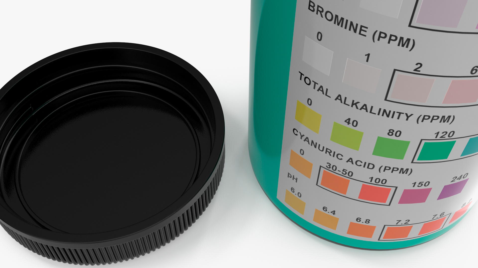 Water Softener Test Strips Jar Opened 3D
