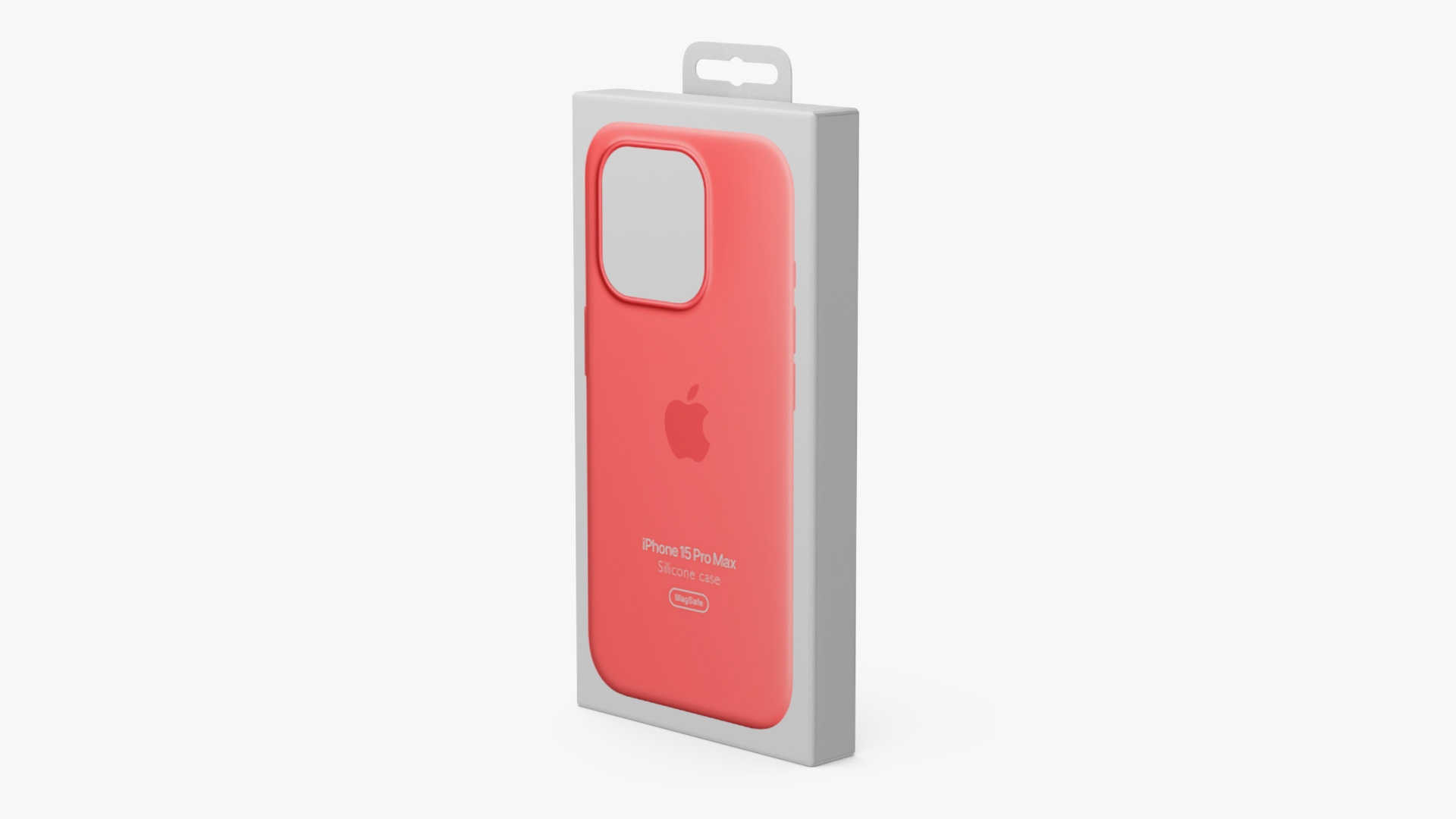 3D Apple iPhone 15 Pro Max Silicone Case Red Packaging