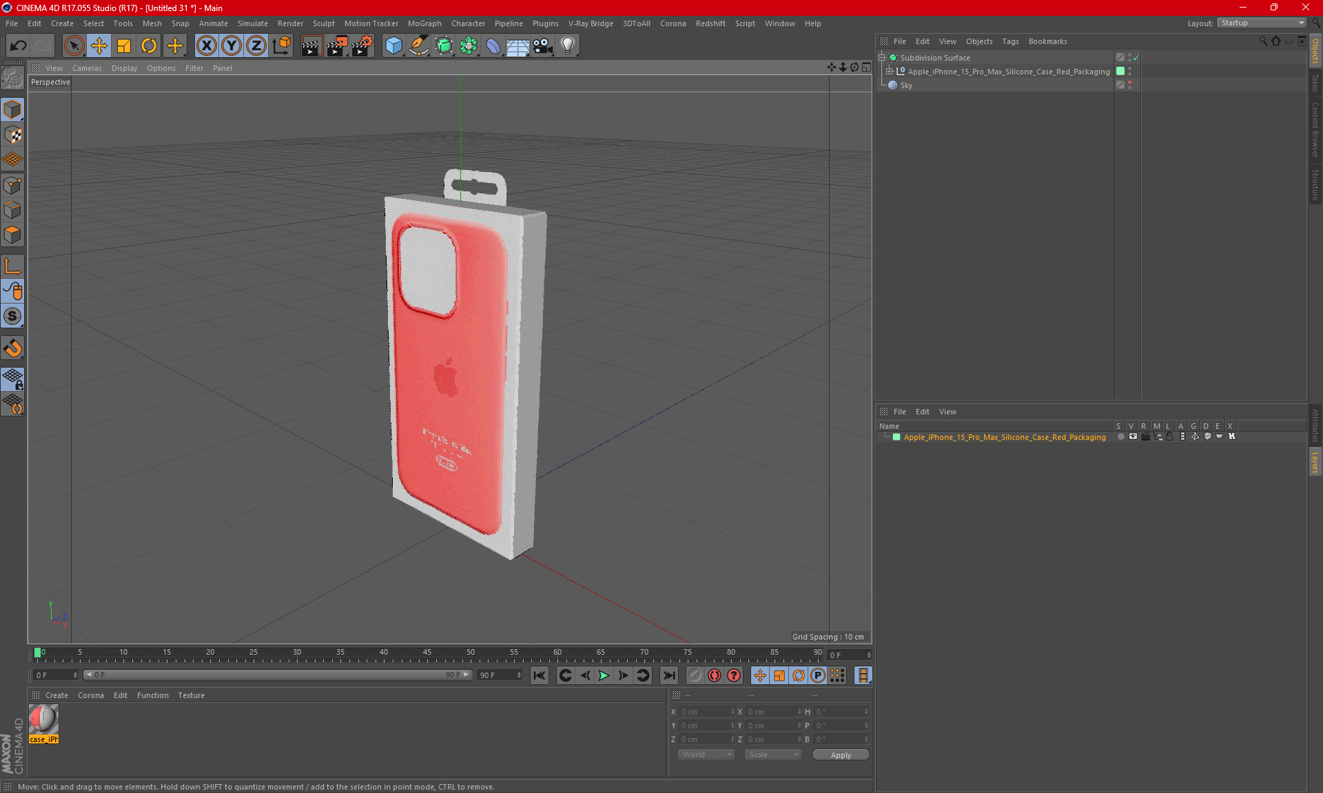 3D Apple iPhone 15 Pro Max Silicone Case Red Packaging
