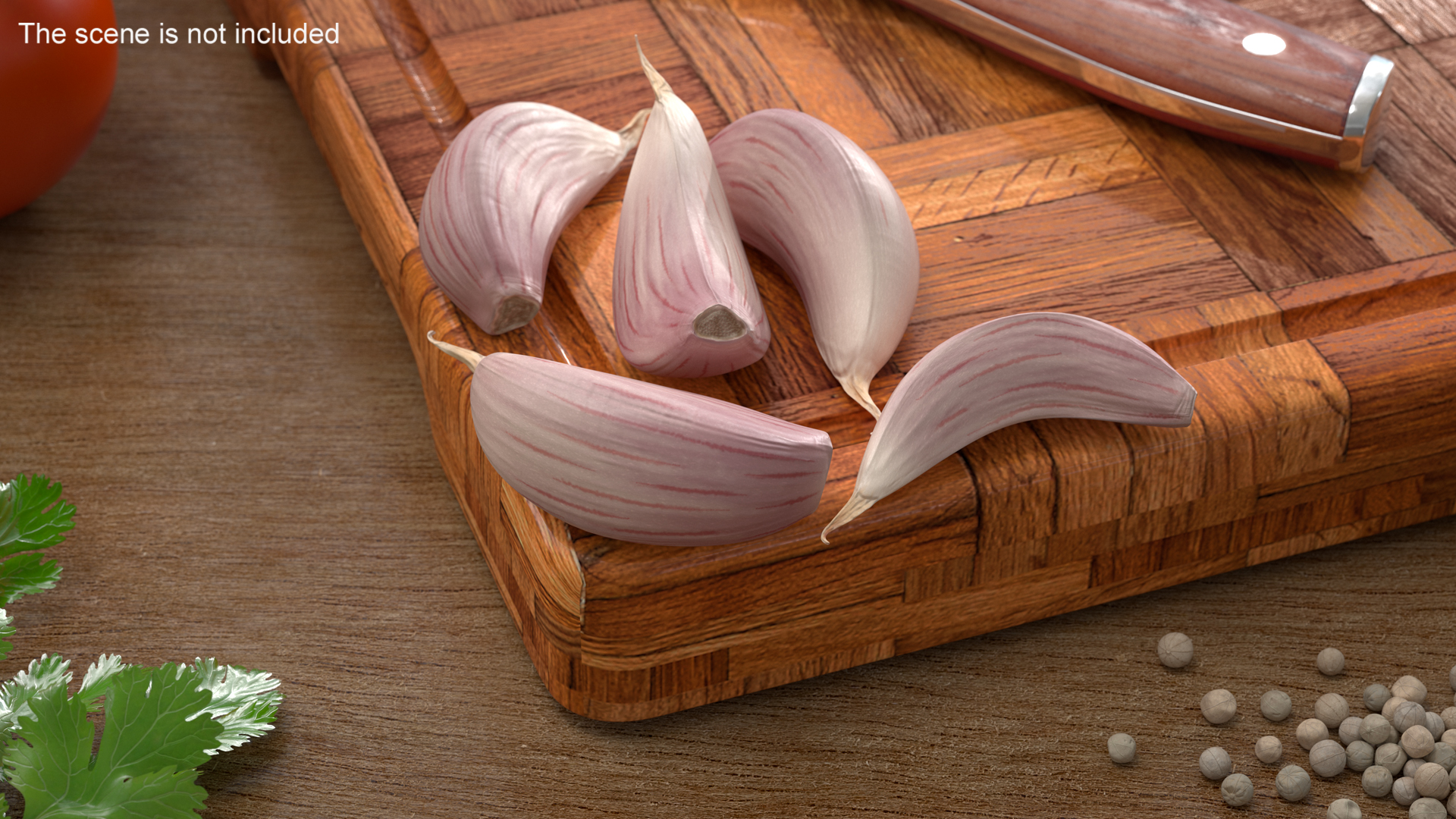 Five Garlic Cloves White 3D model