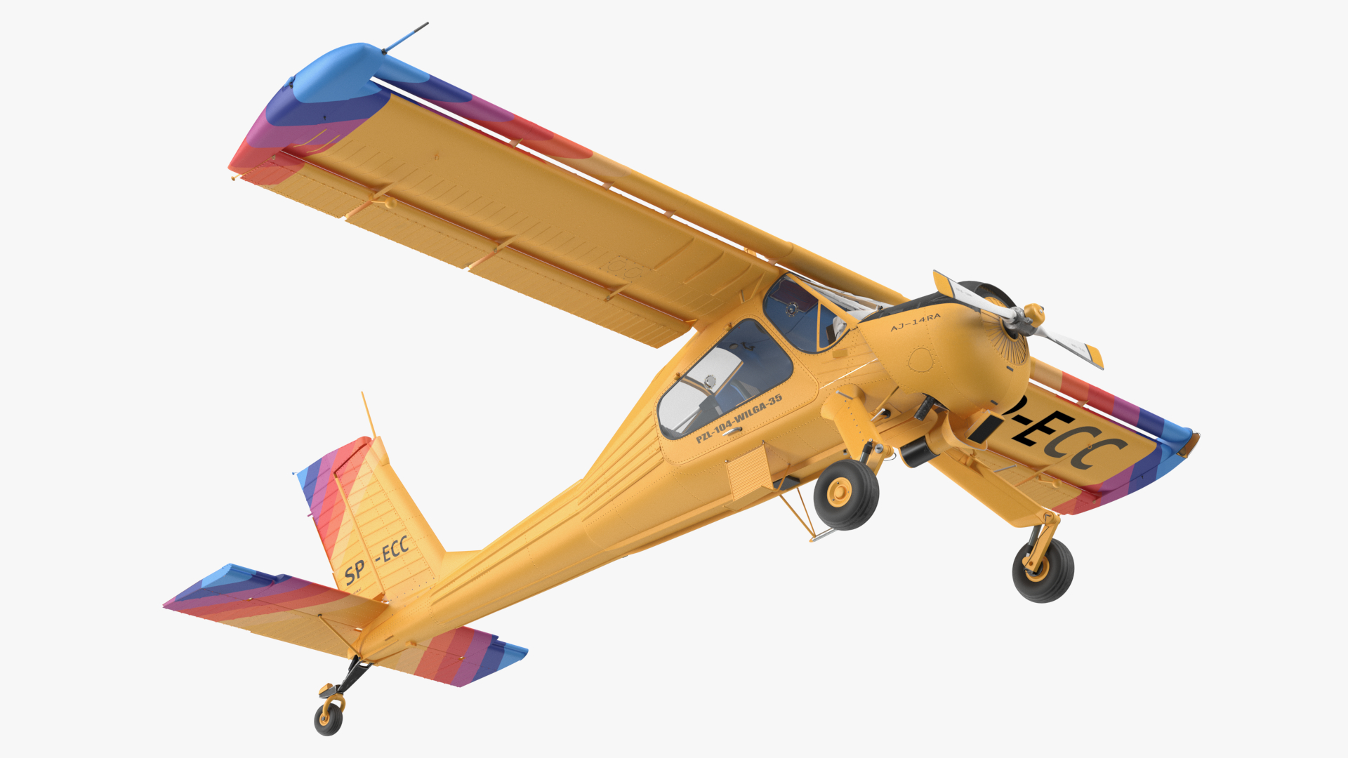 Airplane PZL 104 Wilga Yellow 3D model