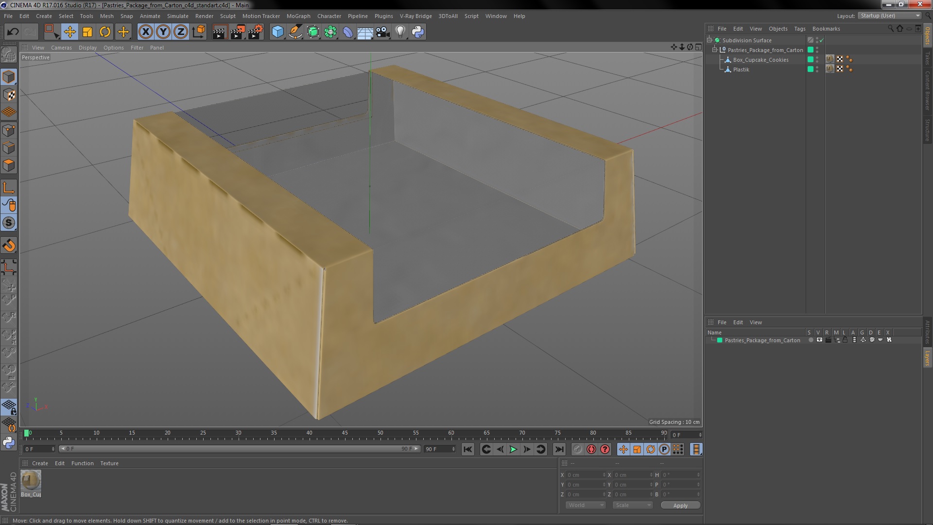3D Pastries Package from Carton model