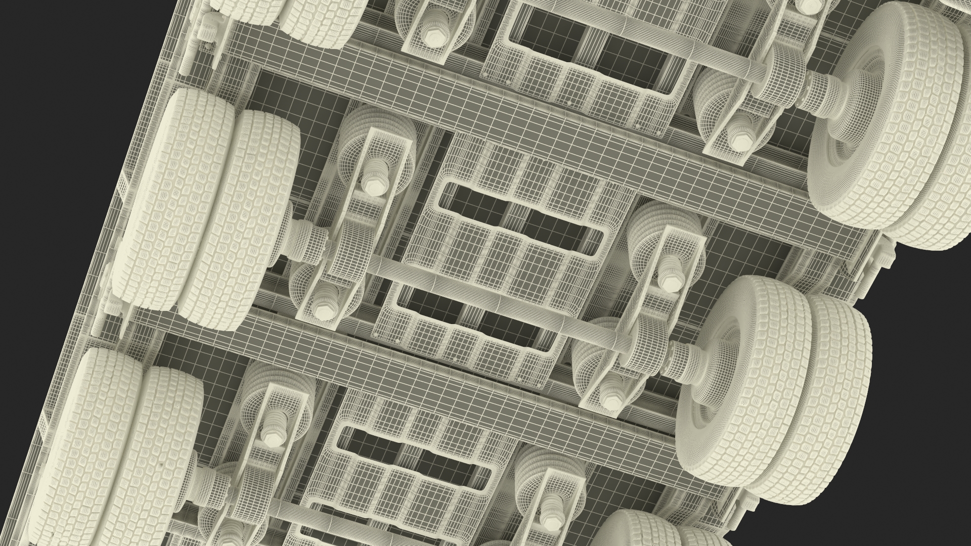 3D Semi Truck with Flatbed Trailer
