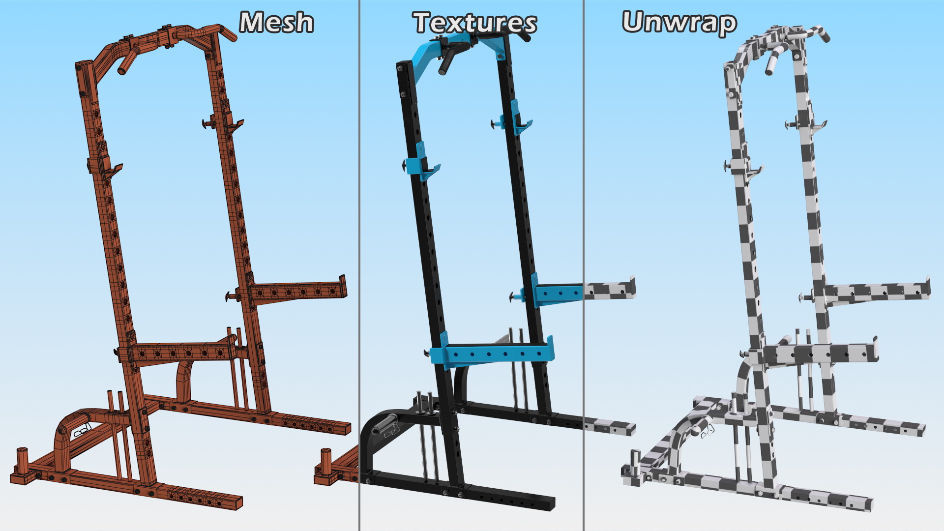 3D Gym Half Rack model