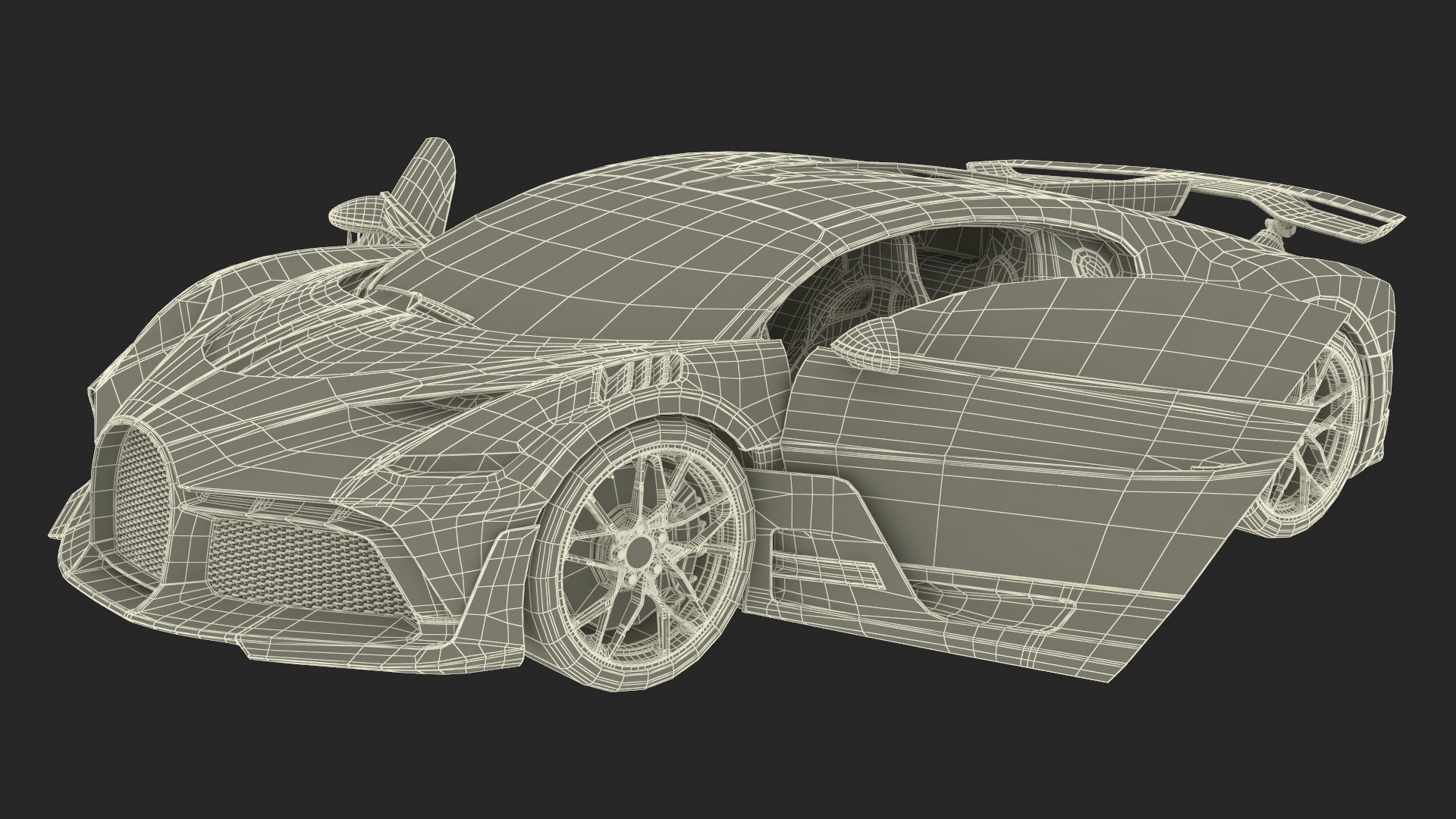 3D Sport Coupe Black Simplified model