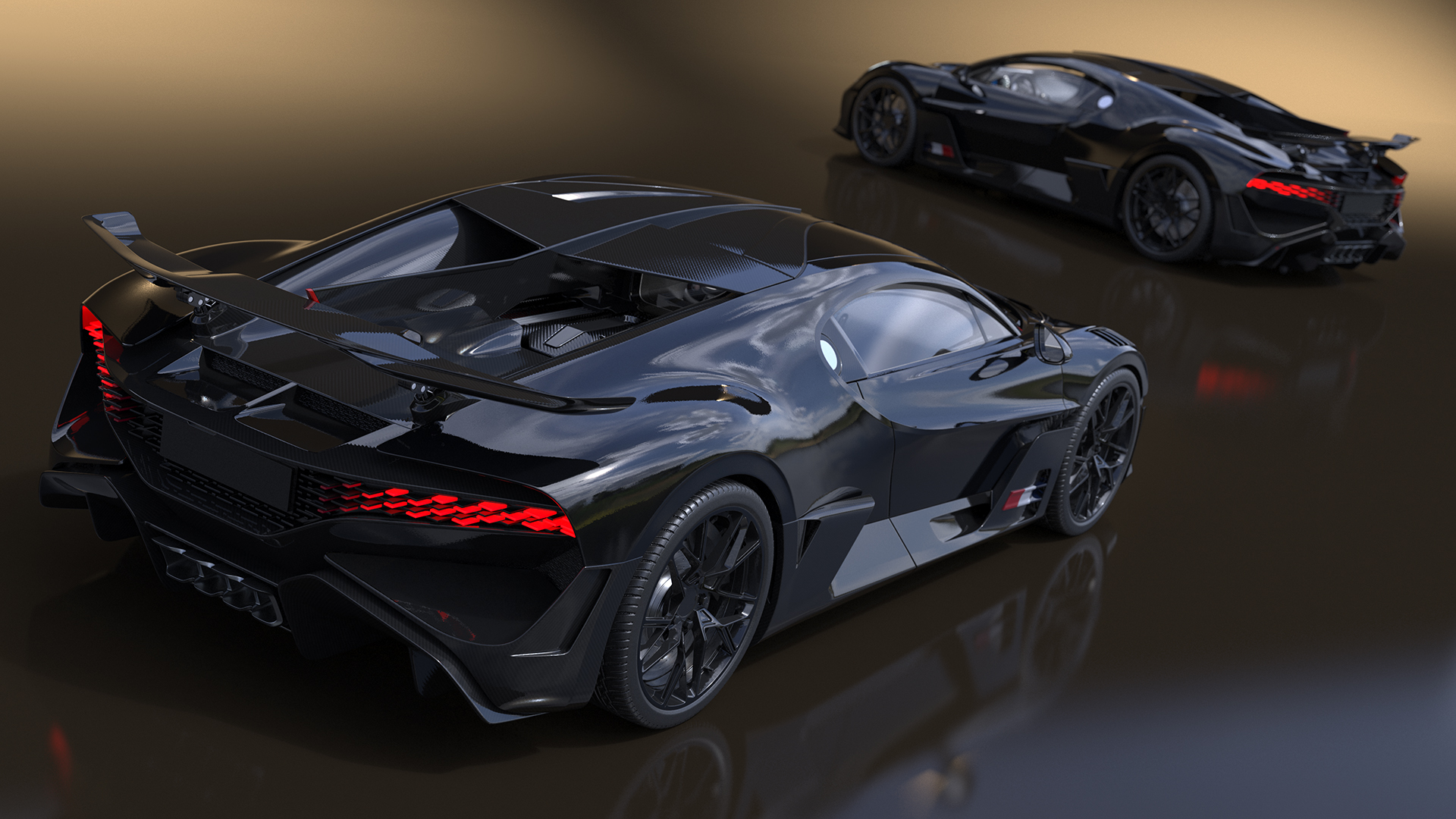 3D Sport Coupe Black Simplified model